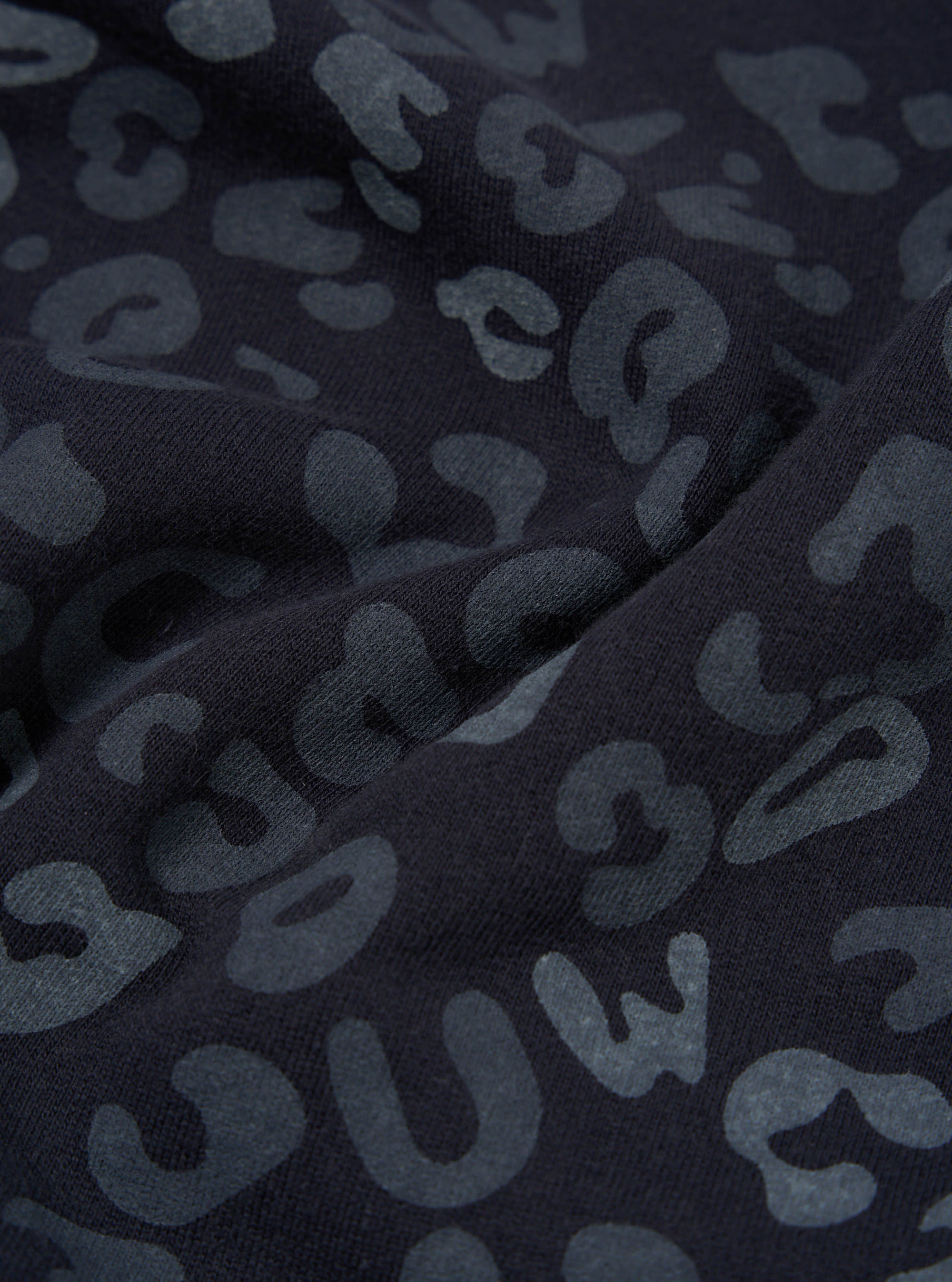 Navy Leopard Brush Back Loose Sweatshirt