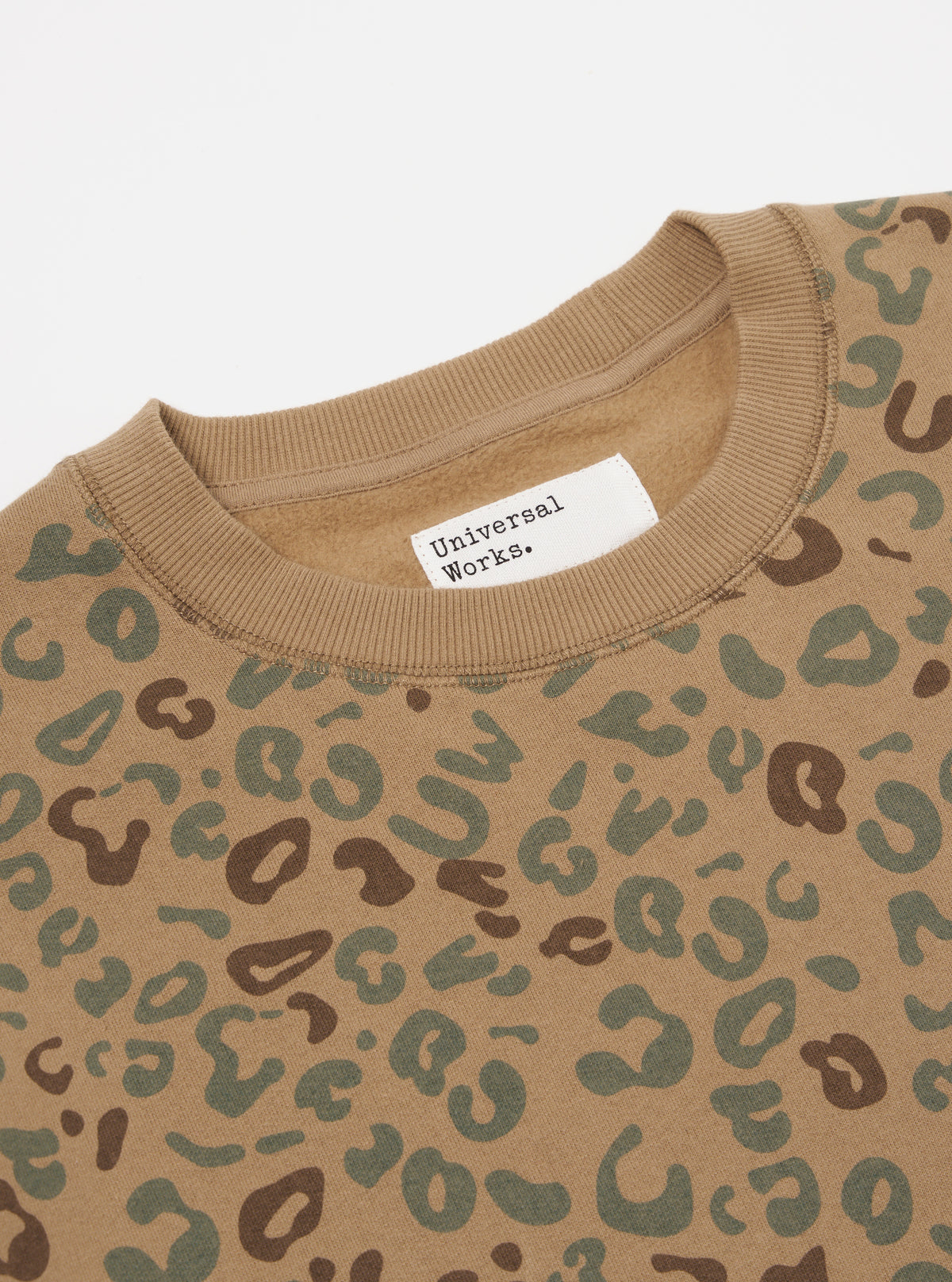 Sand Leopard Brush Back Loose Sweatshirt