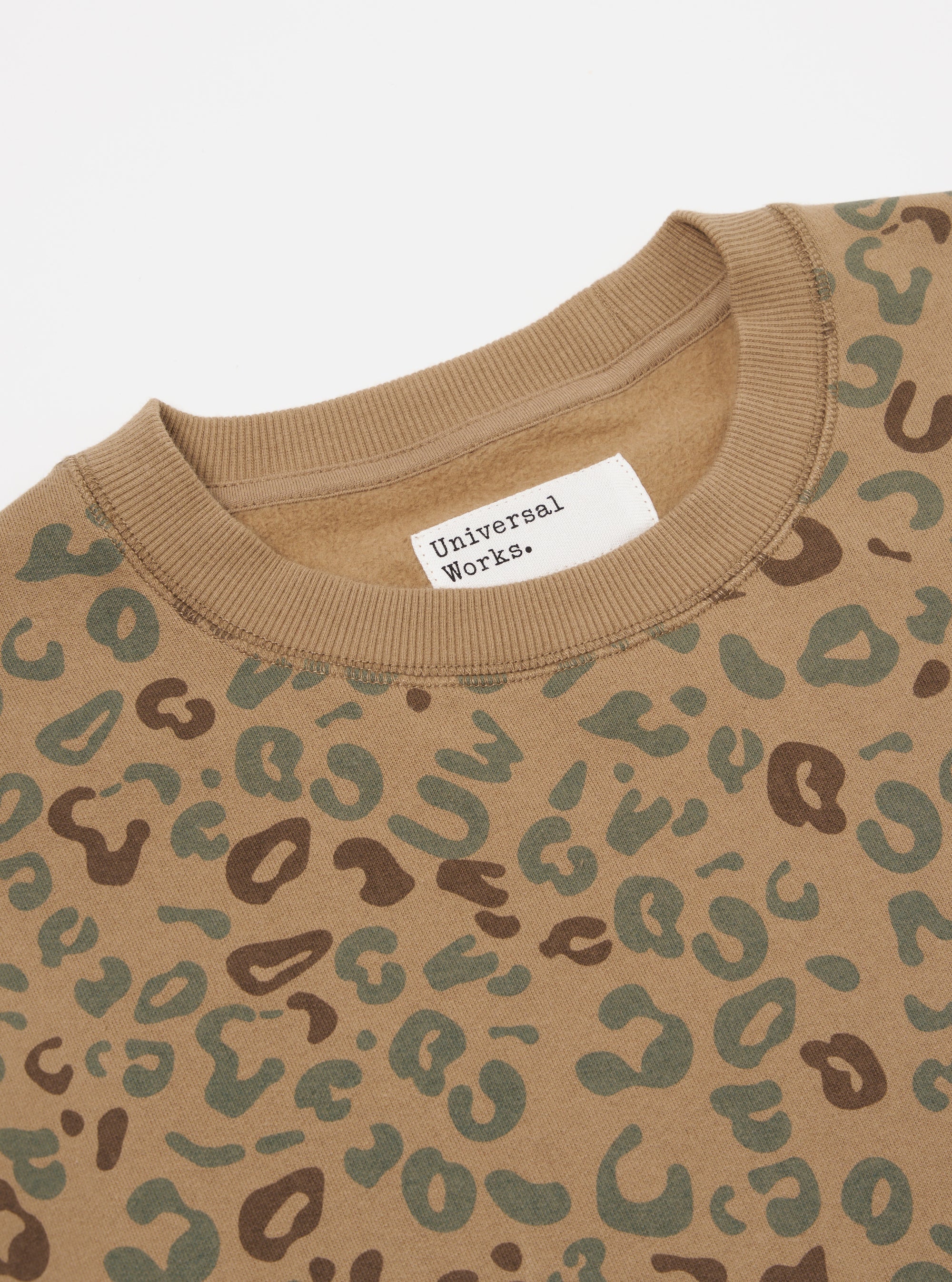 Sand Leopard Brush Back Loose Sweatshirt
