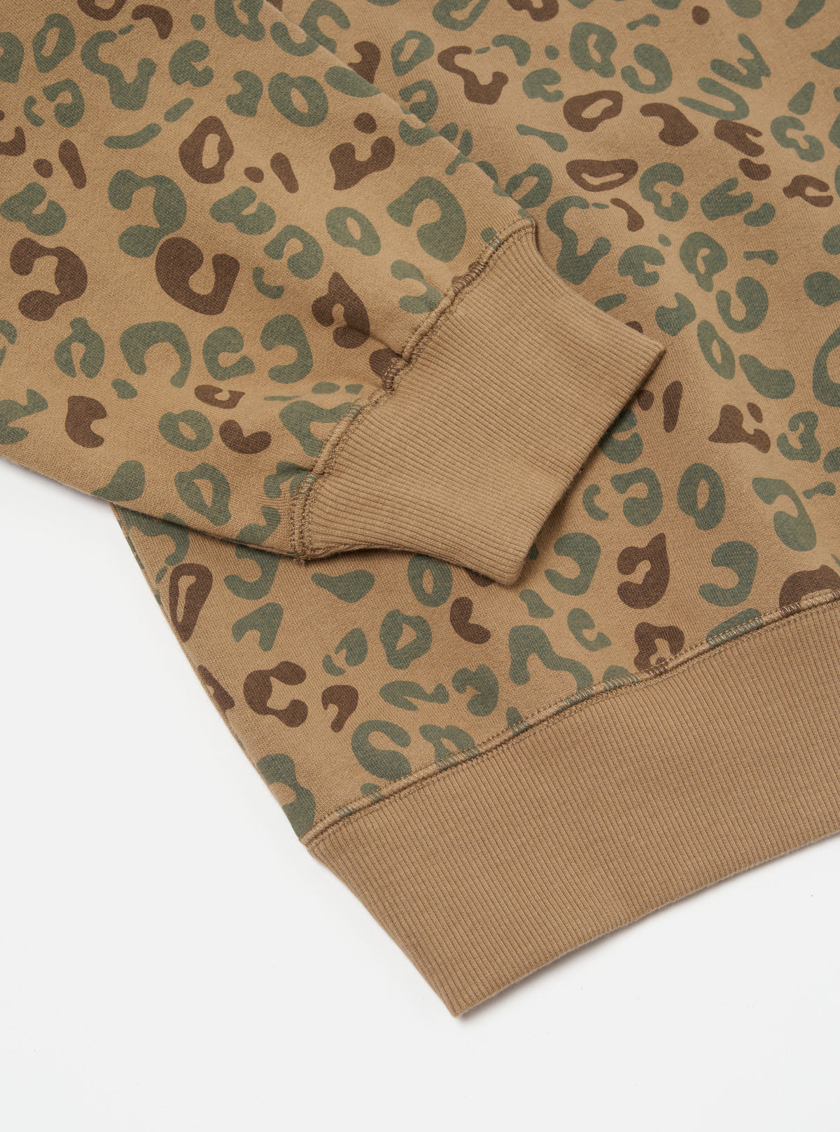 Sand Leopard Brush Back Loose Sweatshirt