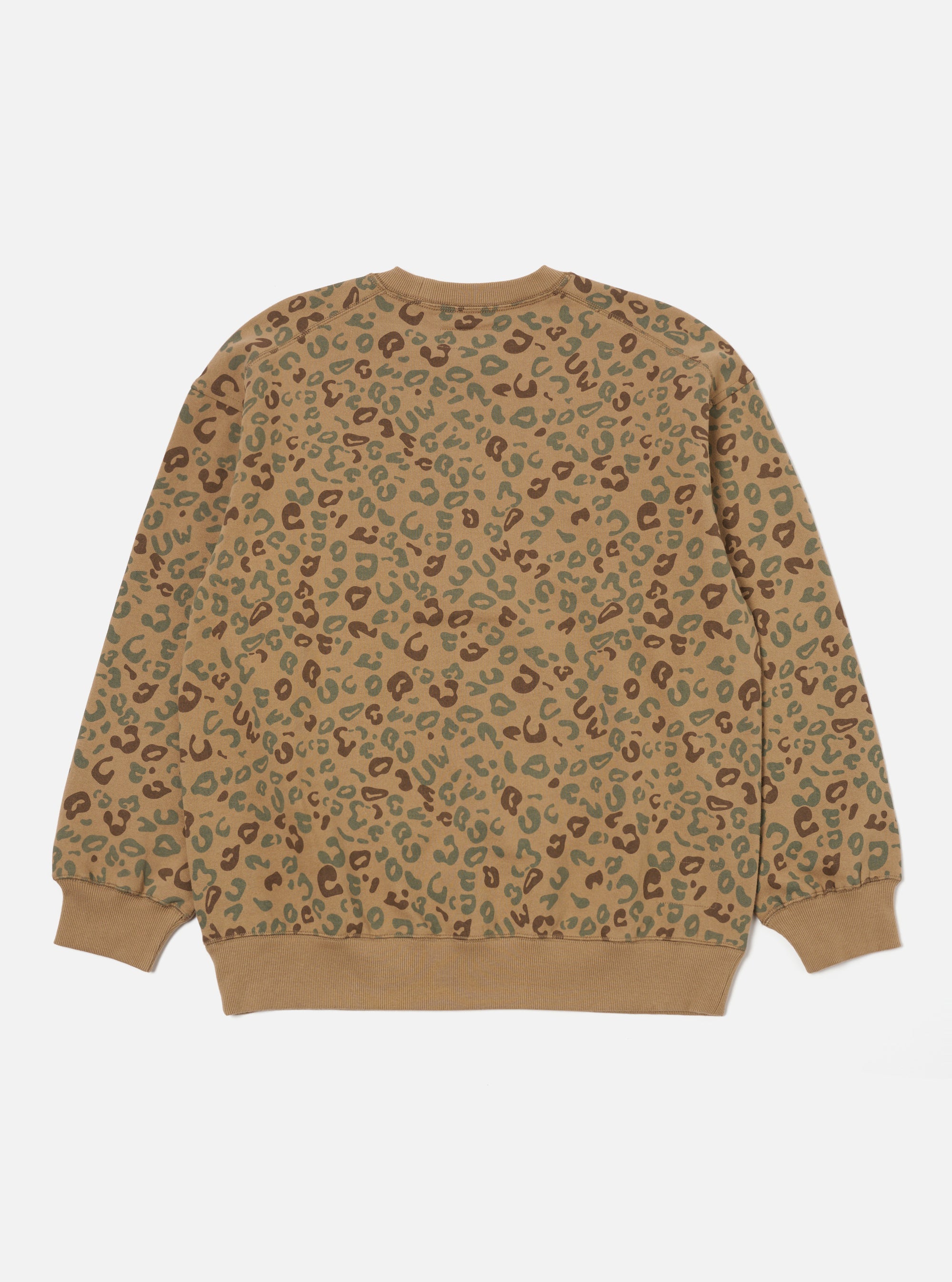 Sand Leopard Brush Back Loose Sweatshirt