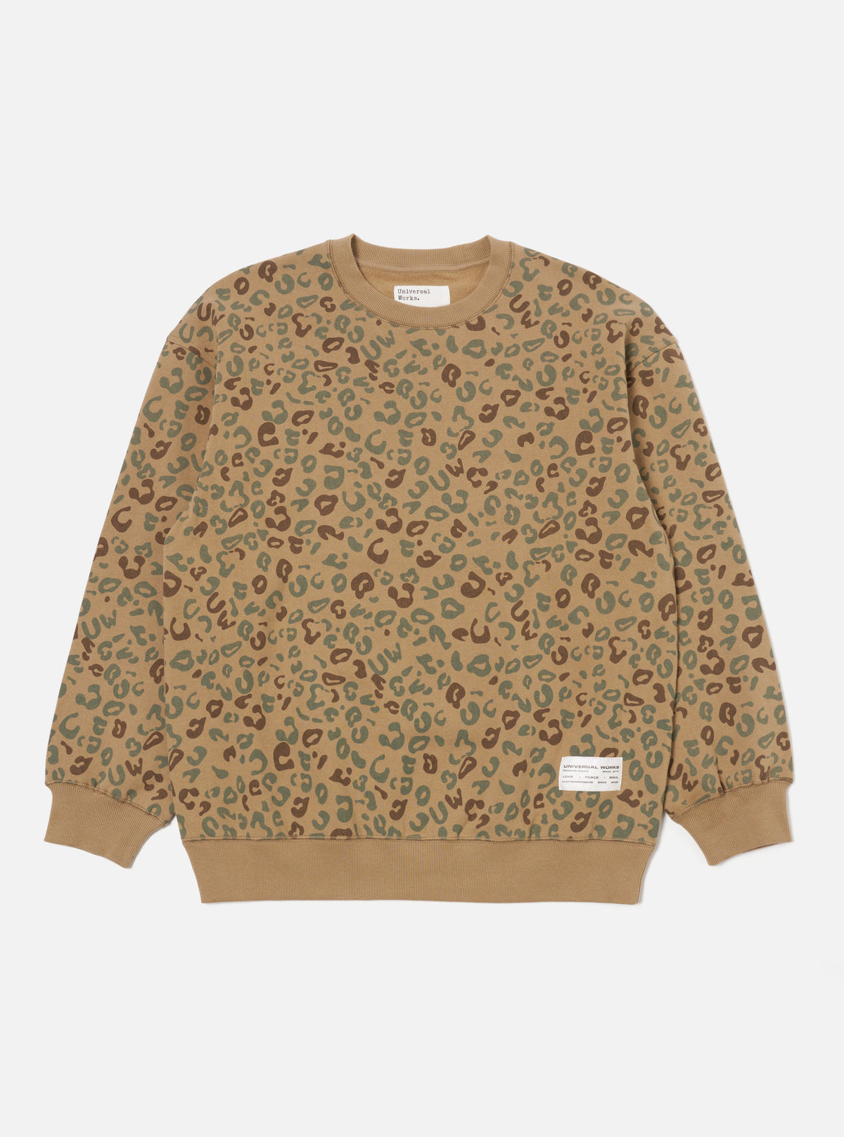 Sand Leopard Brush Back Loose Sweatshirt