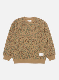 Sand Leopard Brush Back Loose Sweatshirt