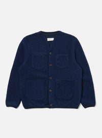 Indigo Wool Fleece Cardigan