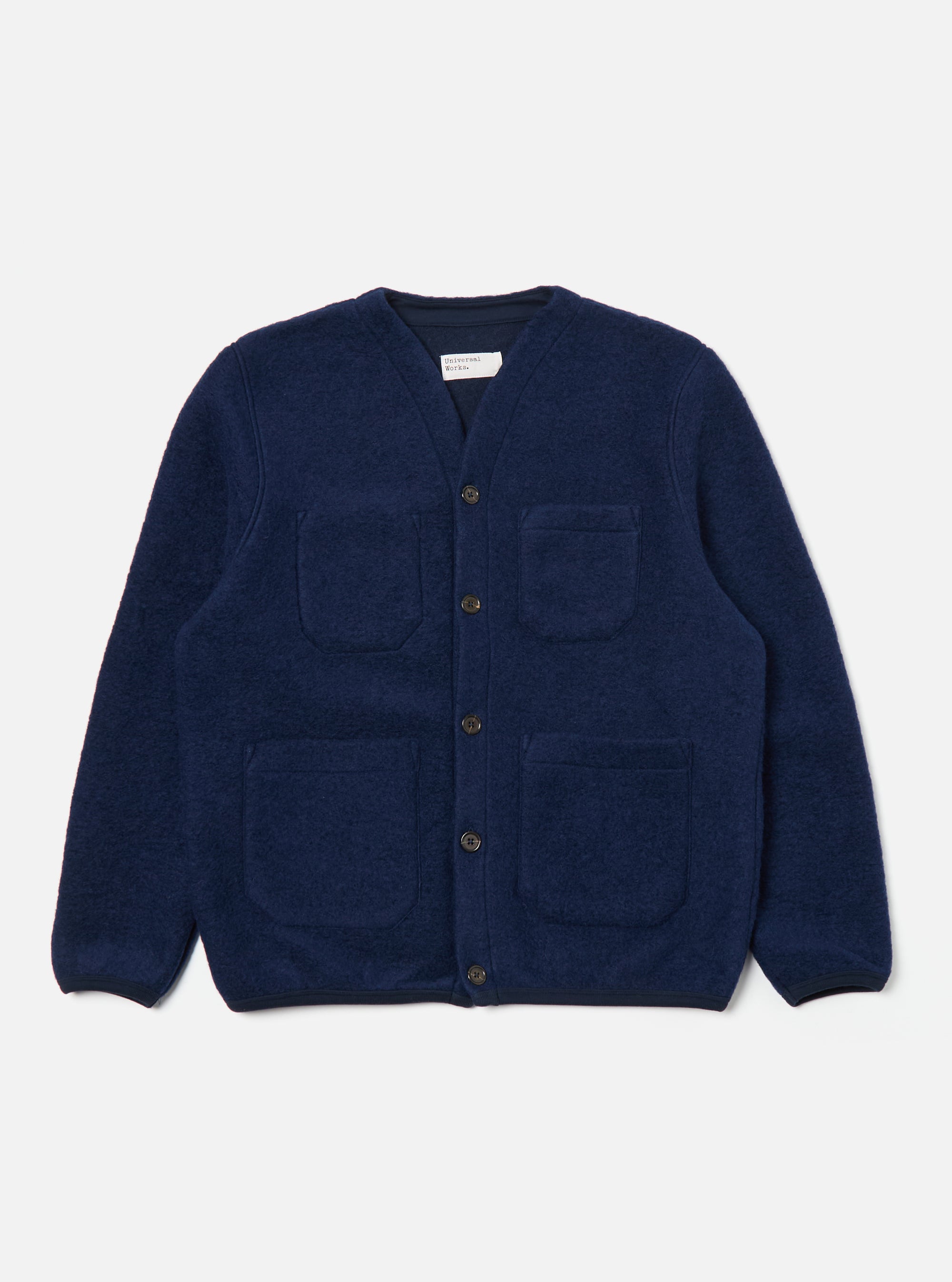 Indigo Wool Fleece Cardigan