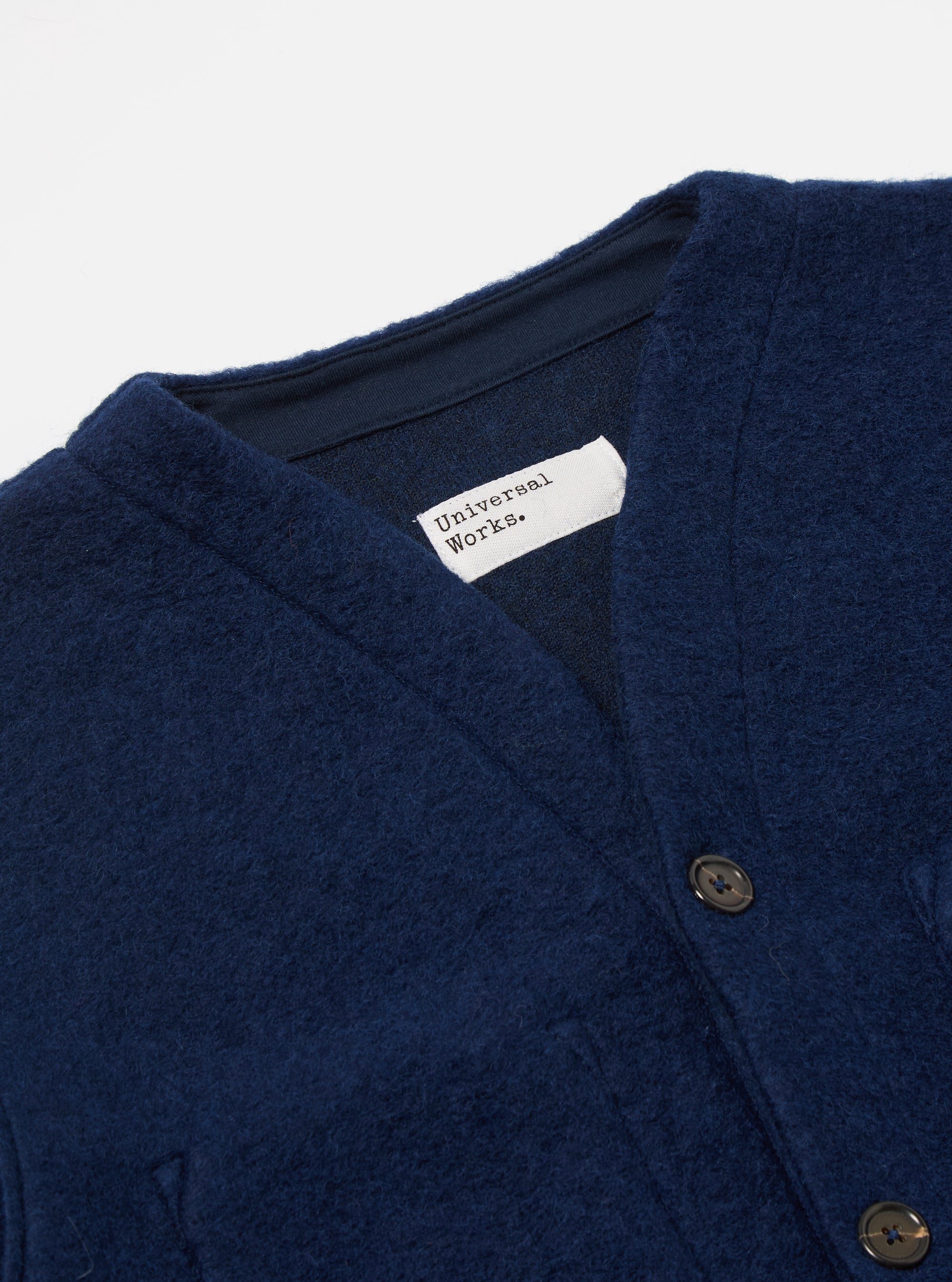 Indigo Wool Fleece Cardigan
