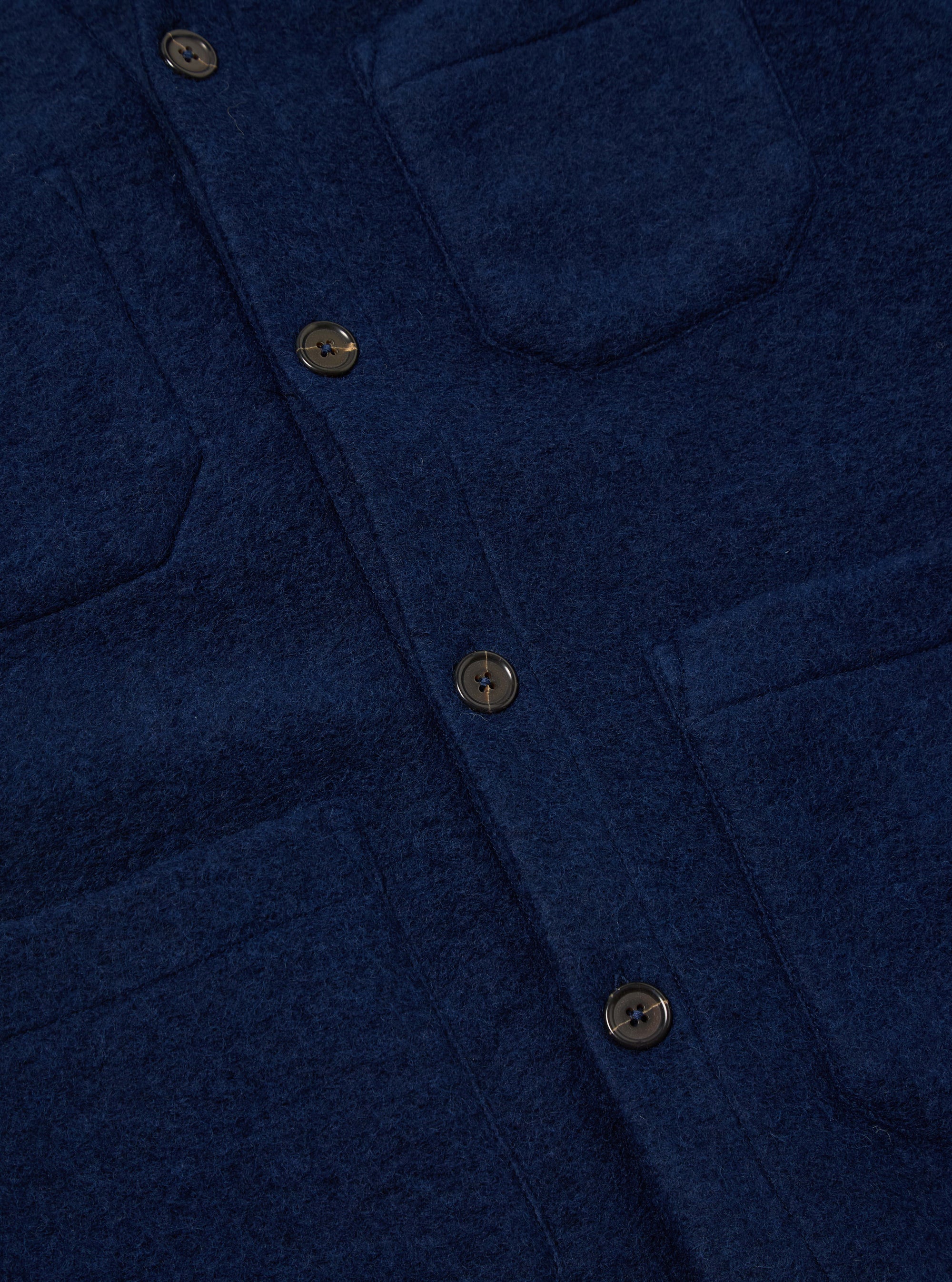 Indigo Wool Fleece Cardigan