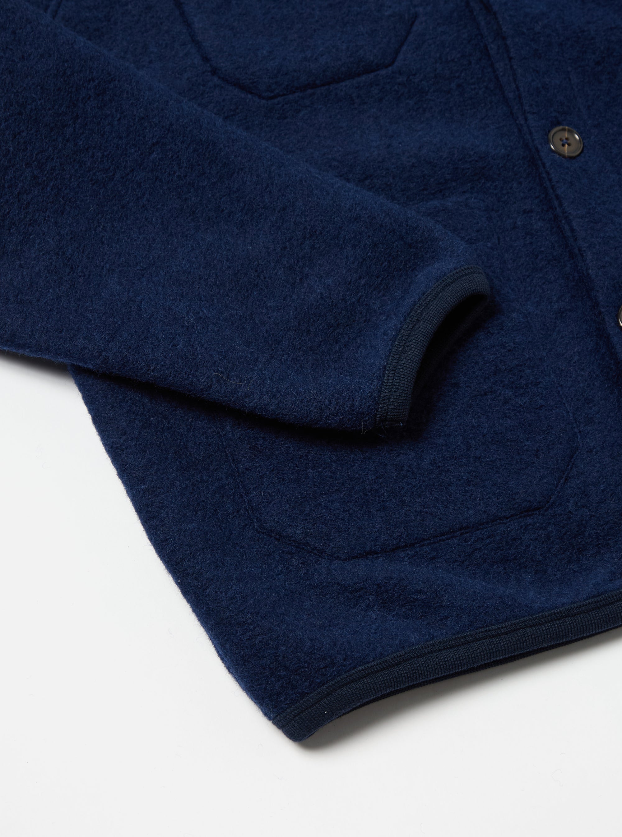 Indigo Wool Fleece Cardigan