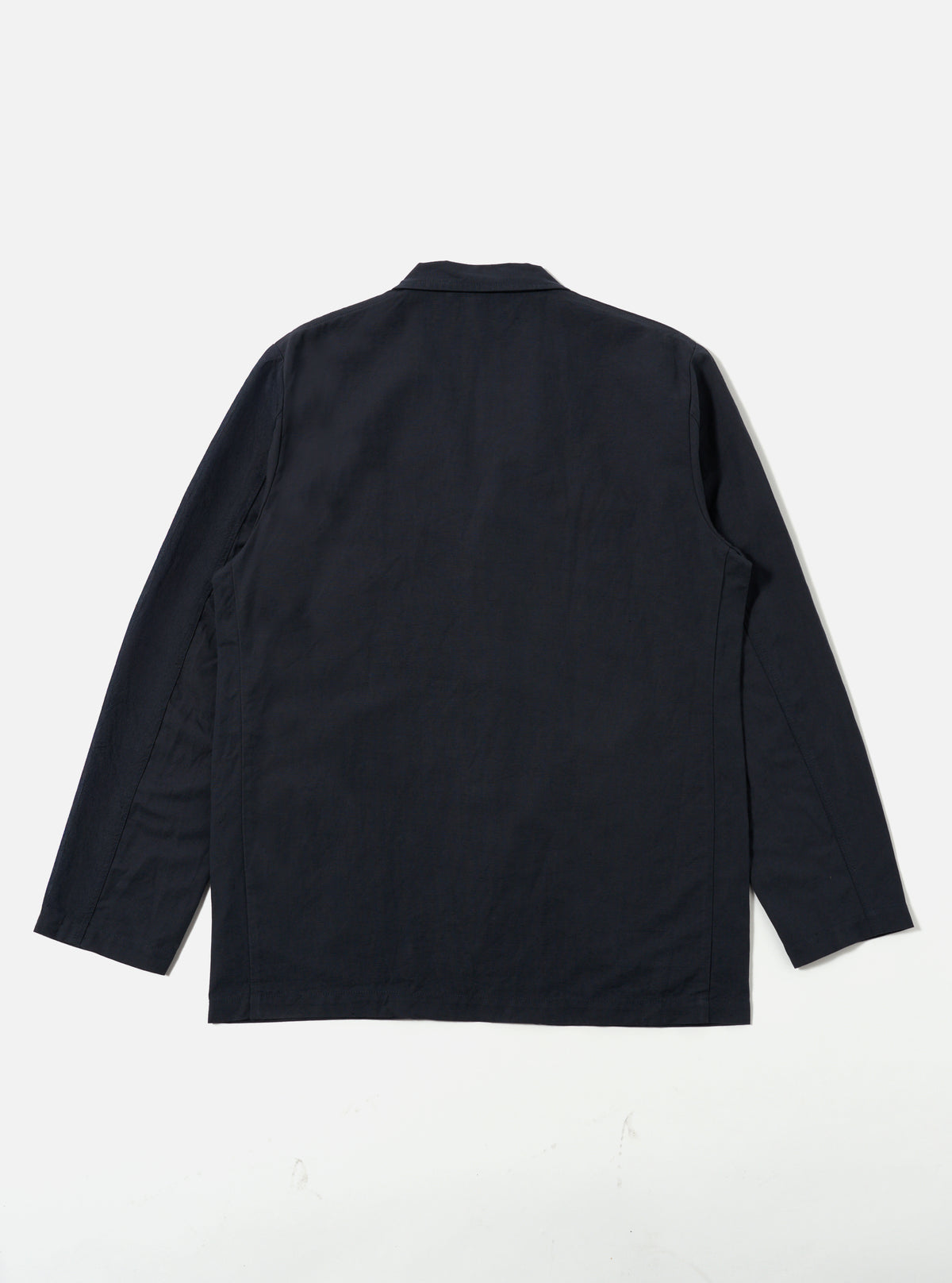Navy Linen Slub Weave Three Button Jacket