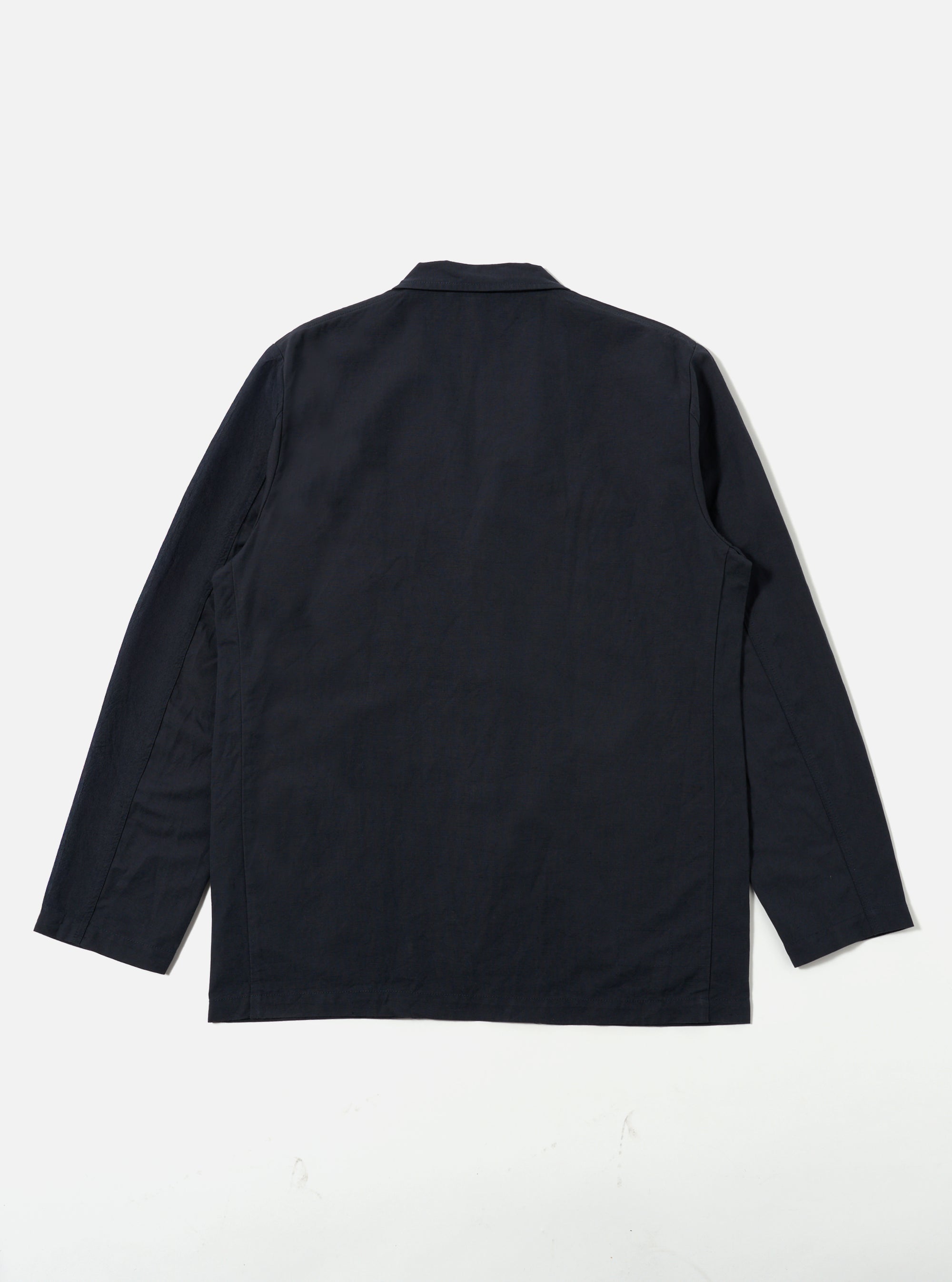 Navy Linen Slub Weave Three Button Jacket