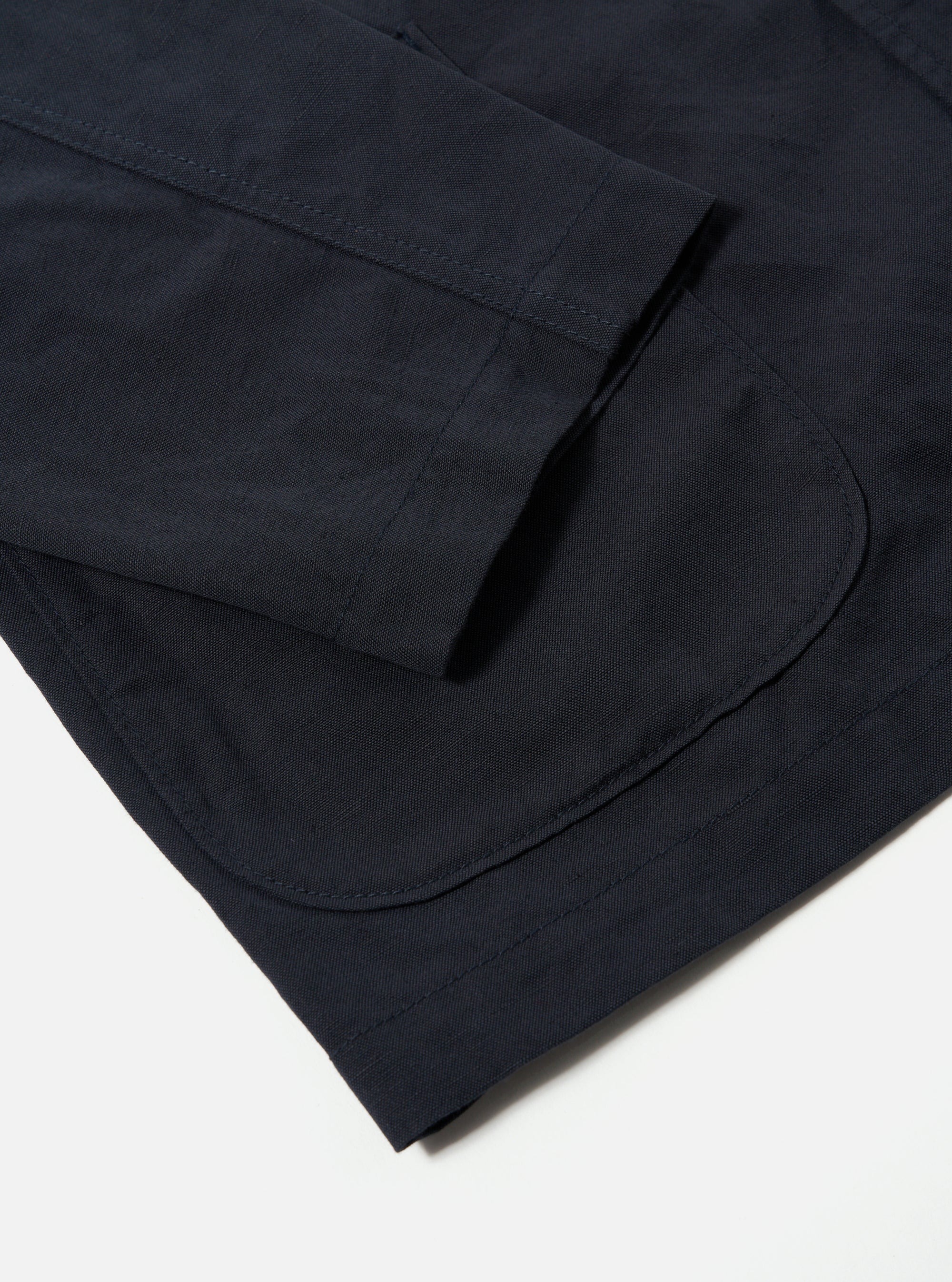Navy Linen Slub Weave Three Button Jacket