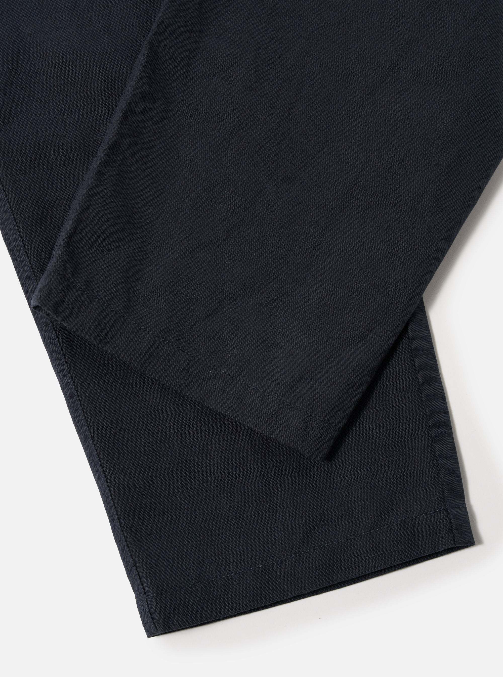Navy Linen Slub Weave Hi Water Trouser