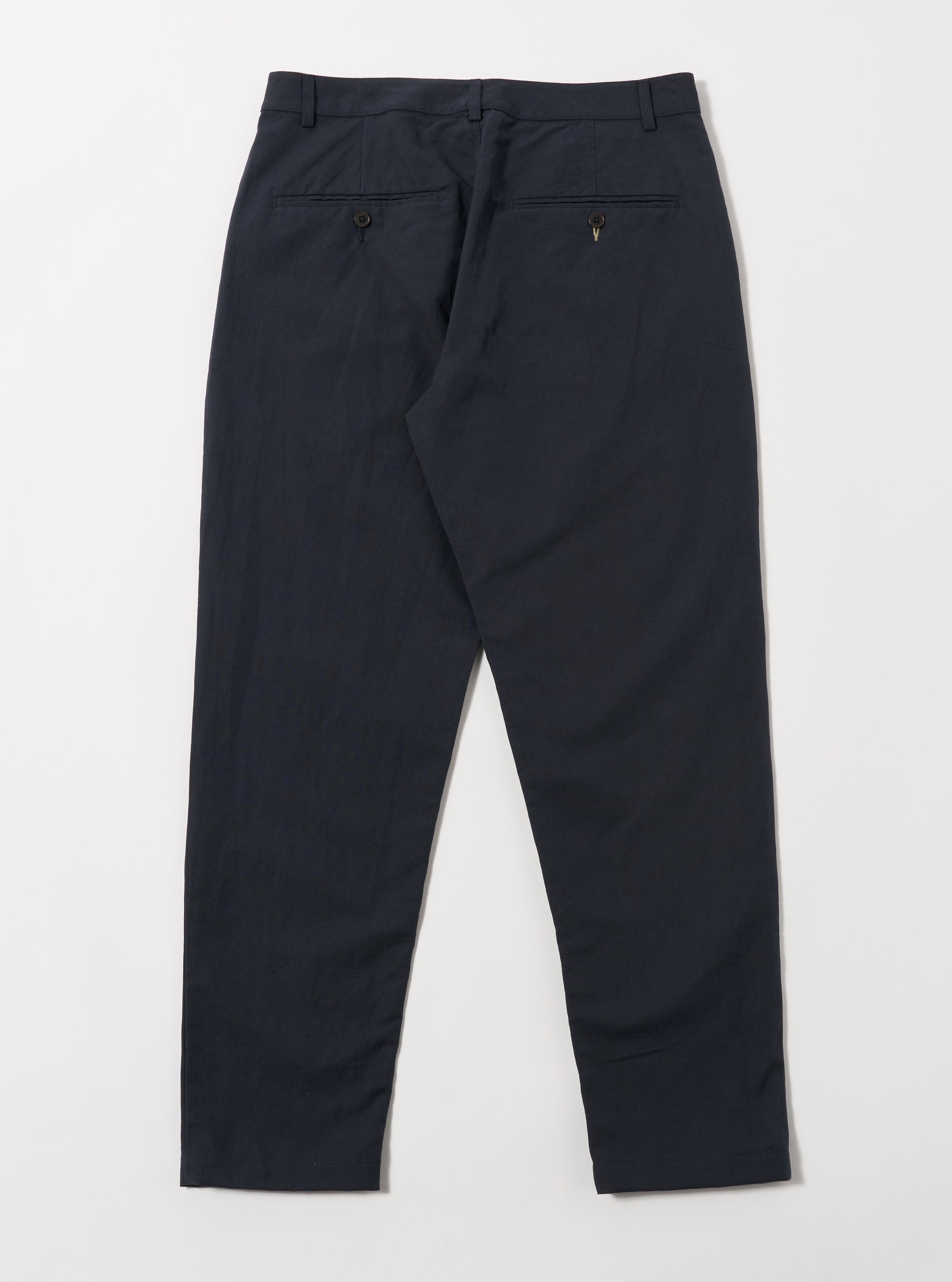 Navy Linen Slub Weave Military Chino