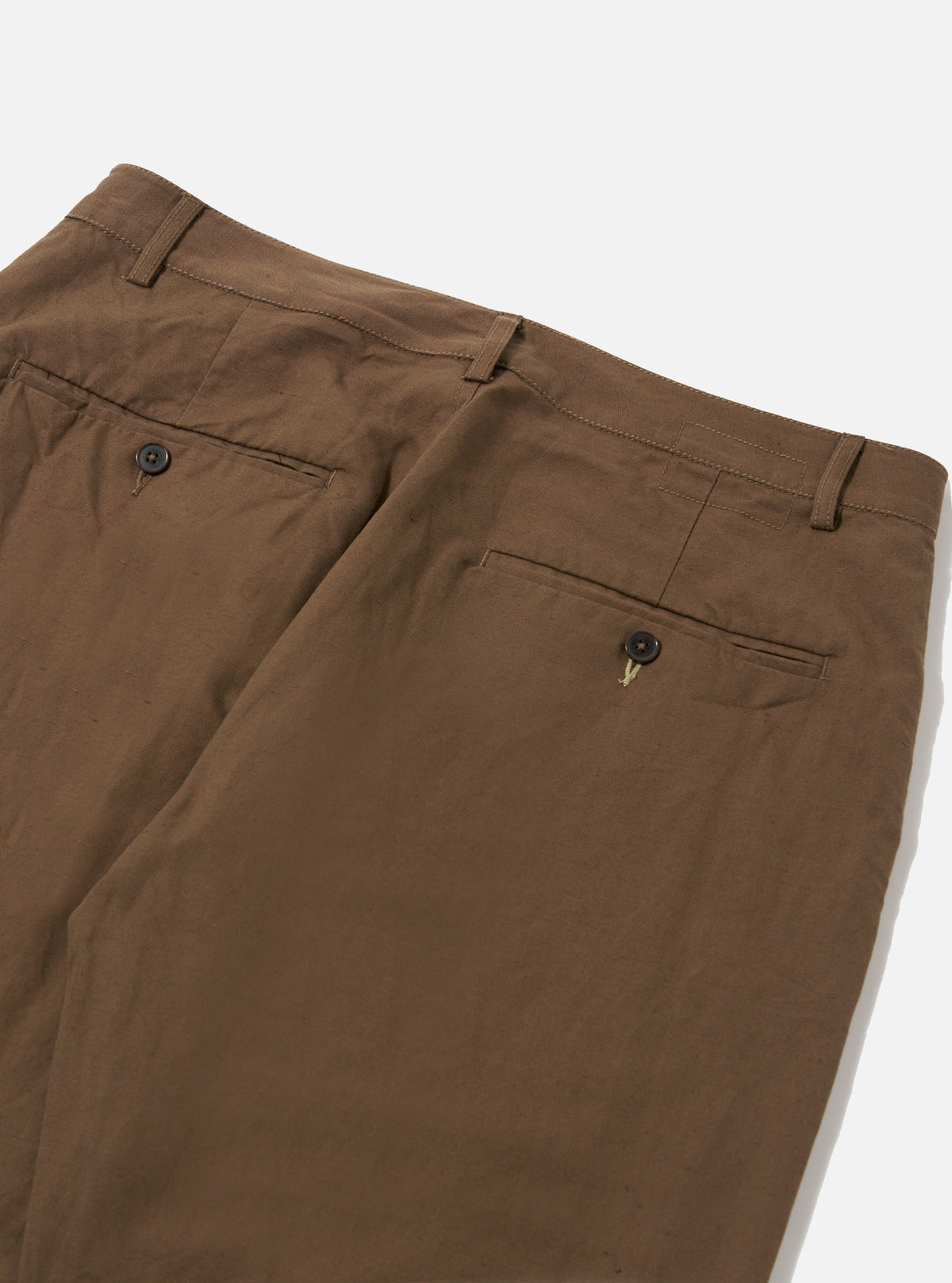 Khaki Linen Slub Weave Military Chino