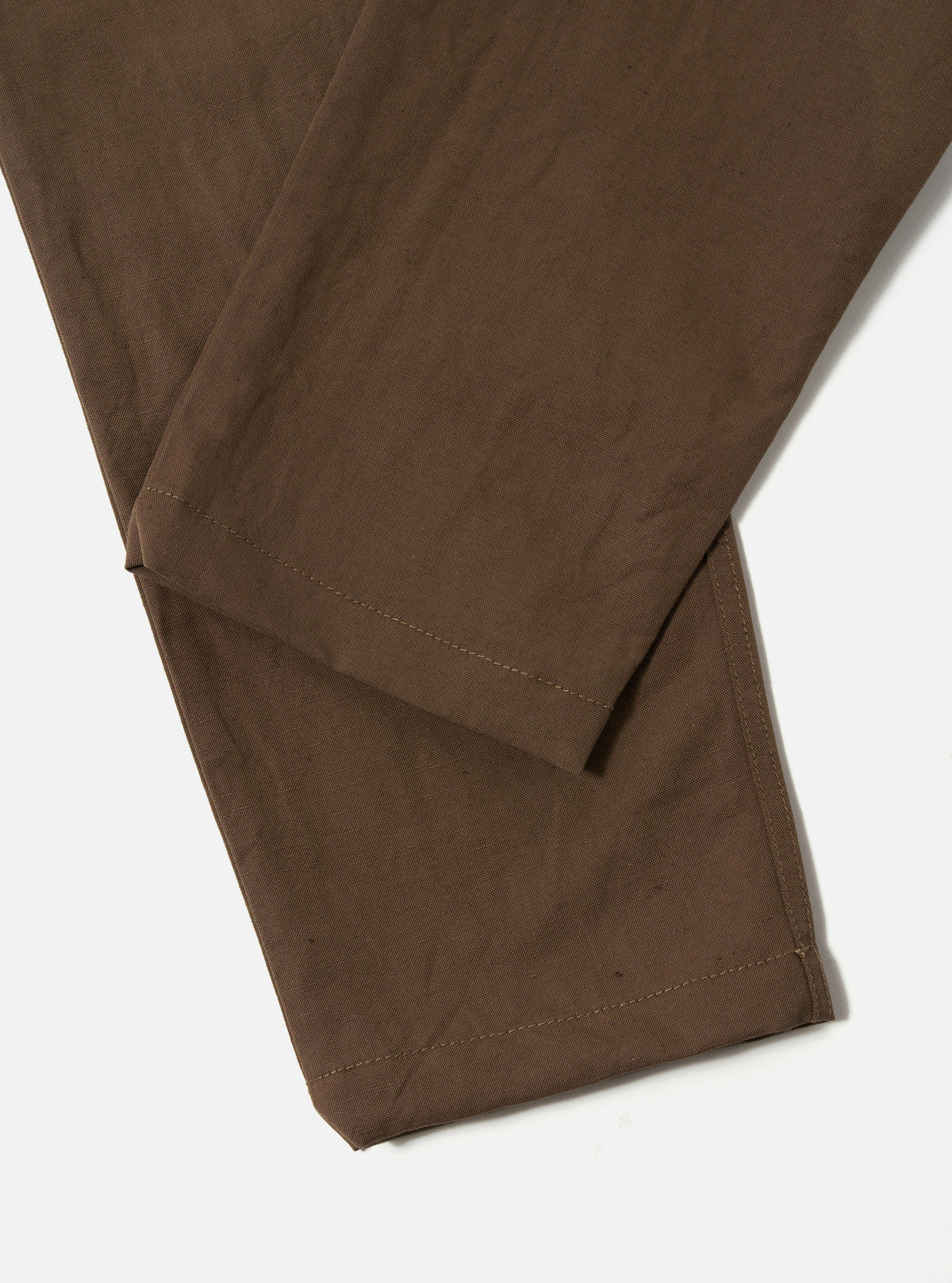 Khaki Linen Slub Weave Military Chino