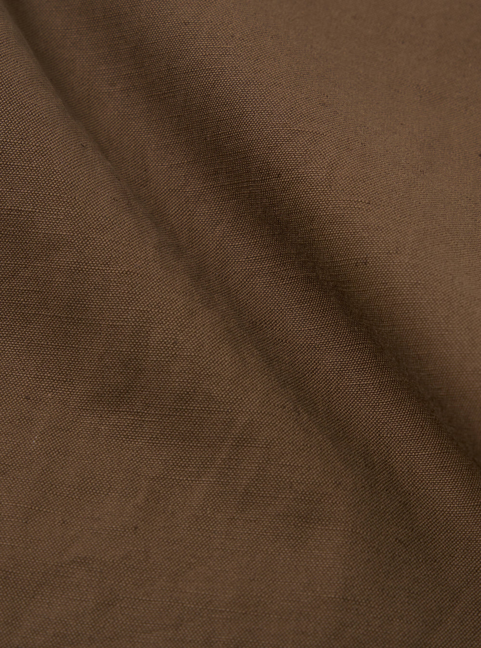 Khaki Linen Slub Weave Military Chino