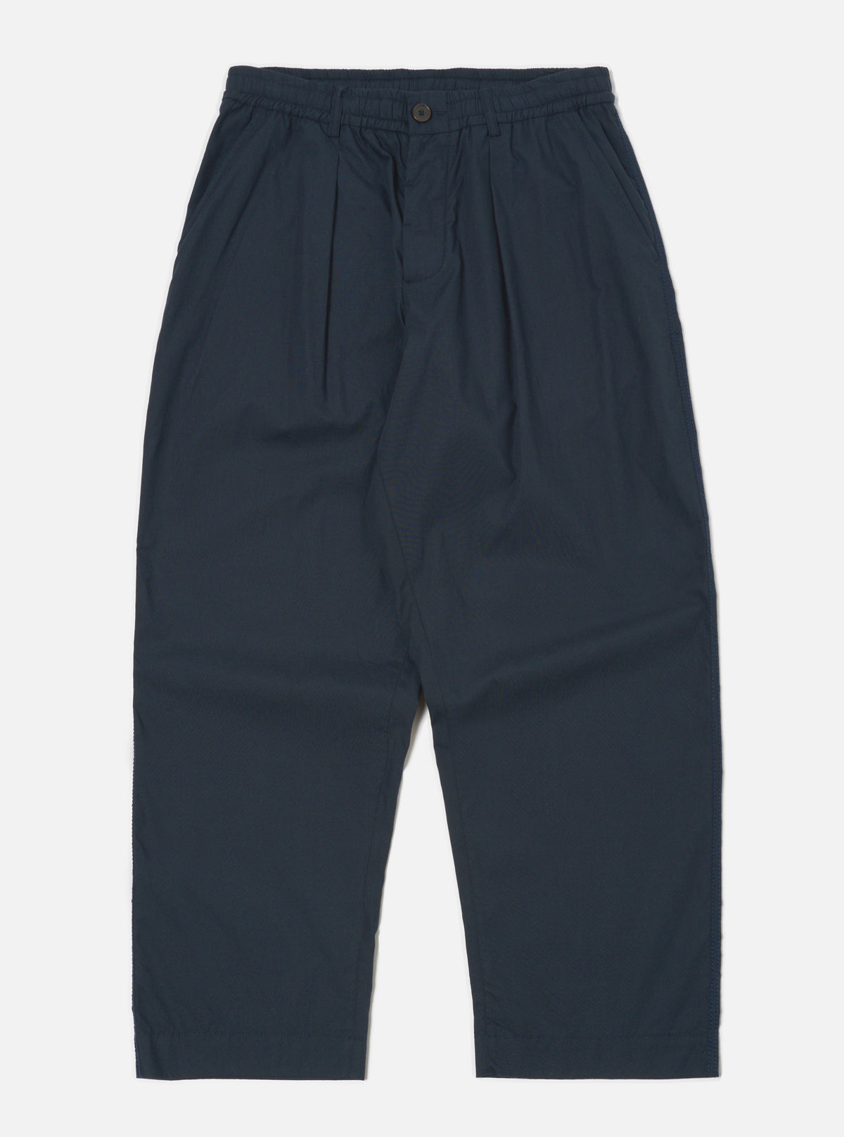 Navy Broadcloth Oxford Pant