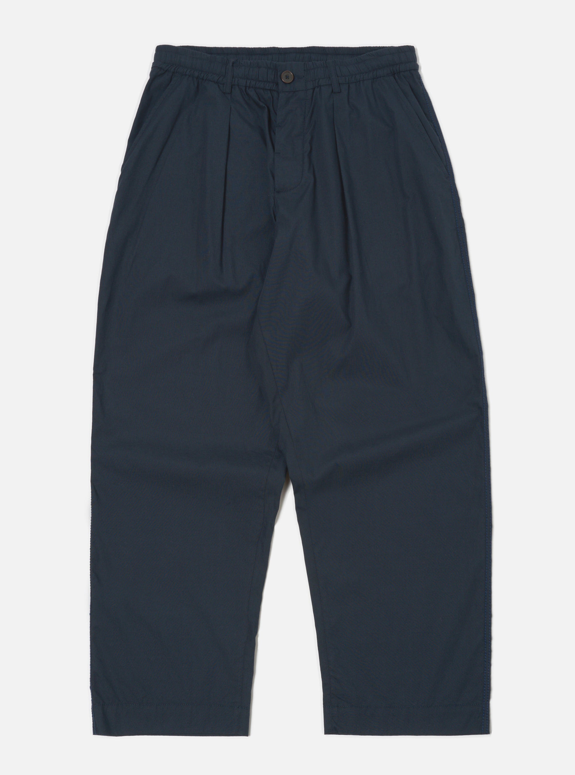 Navy Broadcloth Oxford Pant
