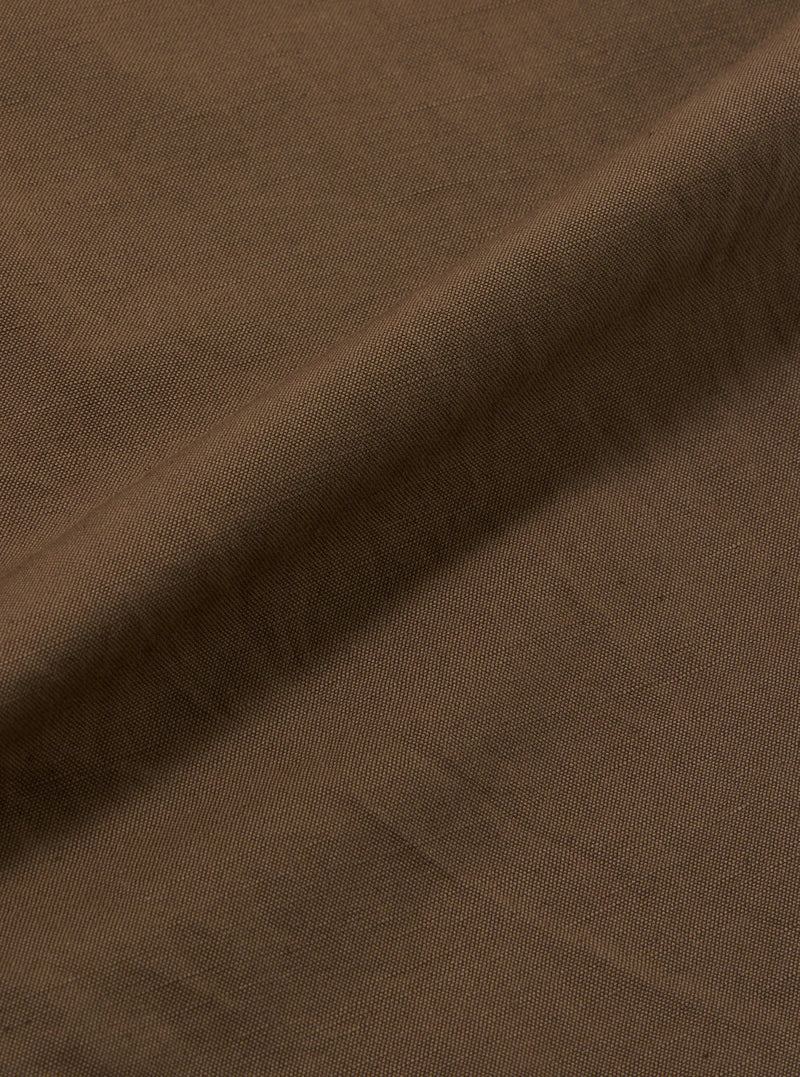 Khaki Linen Slub Weave Oxford Pant