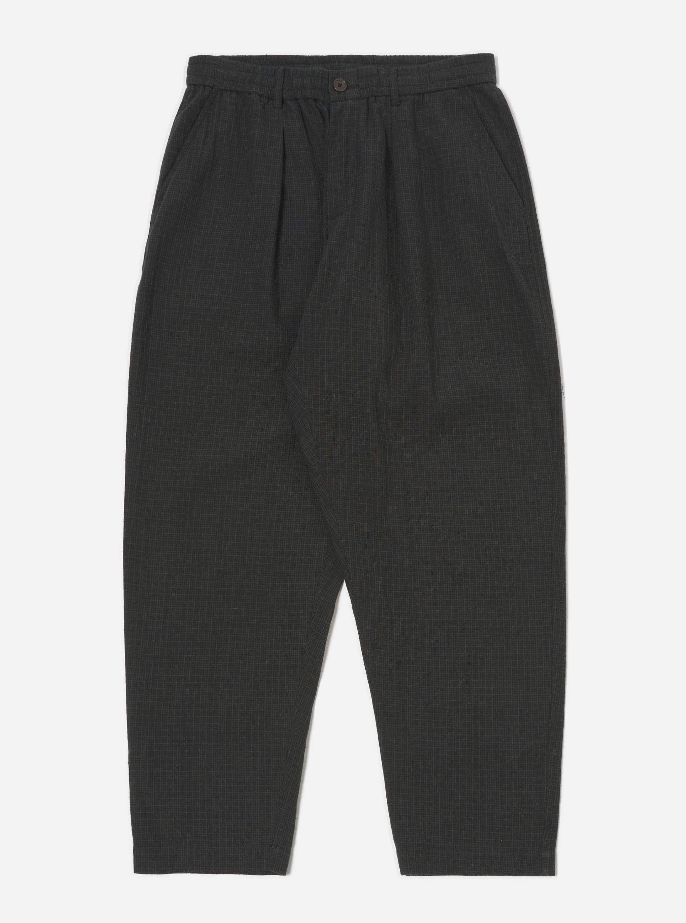 Men's Charcoal Fine Linen Mix Pleated Track Pant – Universal Works