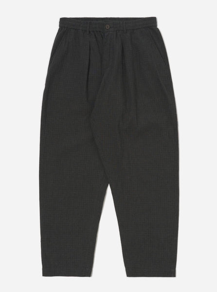 Men's Charcoal Fine Linen Mix Pleated Track Pant – Universal Works