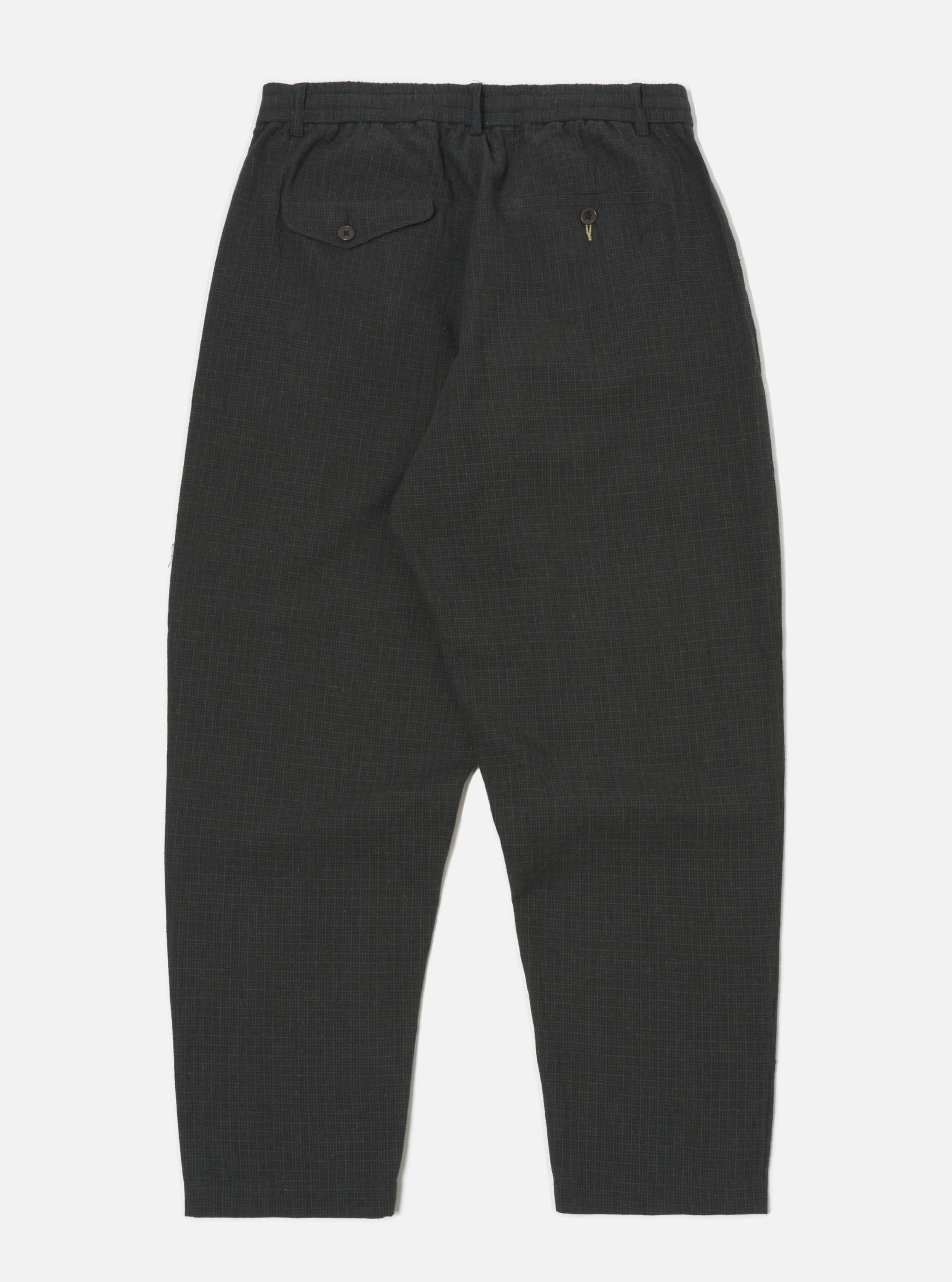 Men's Charcoal Fine Linen Mix Pleated Track Pant – Universal Works