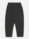Studio shot of the back of Charcoal Fine Linen Mix Pleated Track Pant on a white background. The pants have a relaxed fit and visible pocket details.