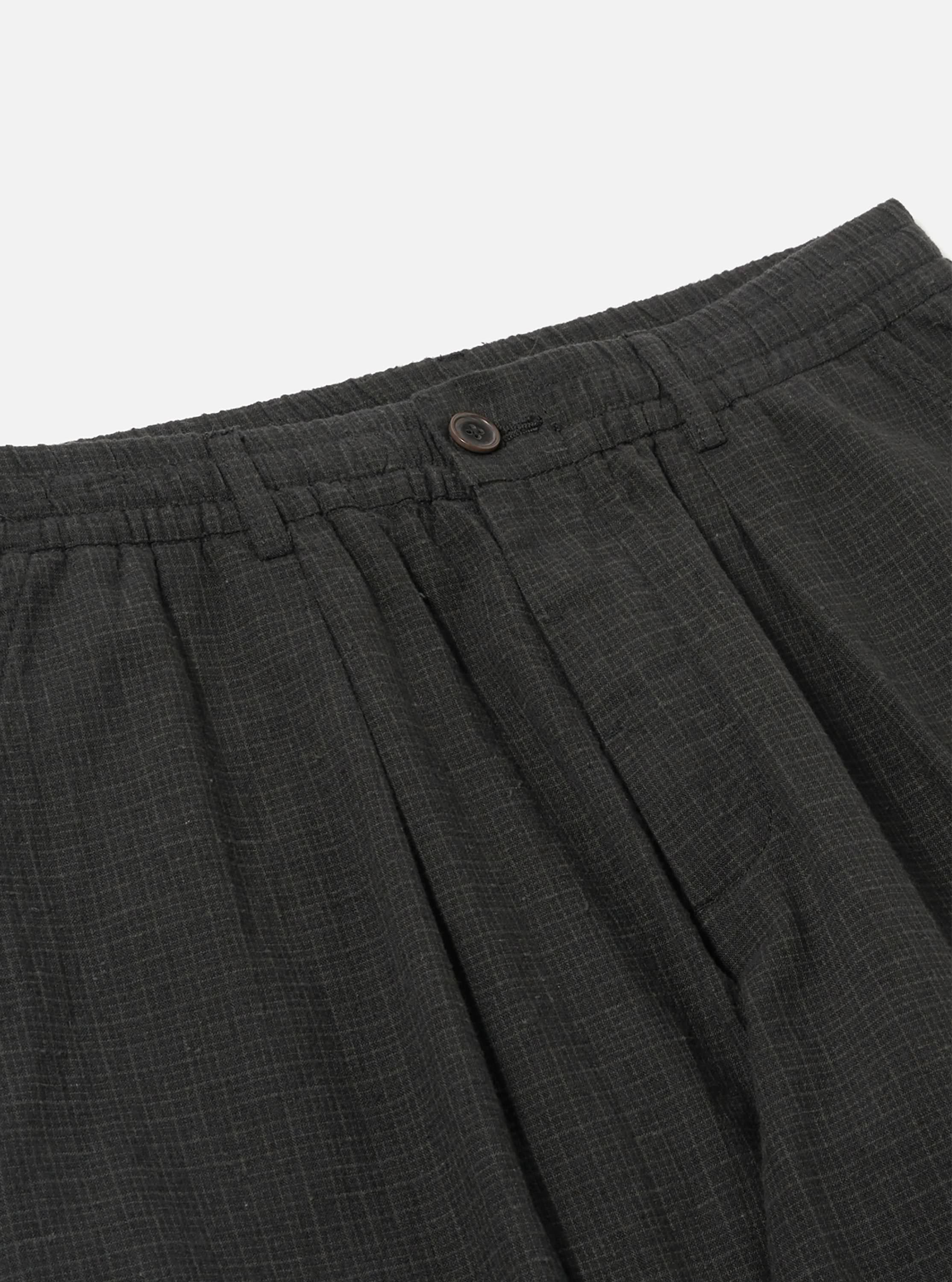 Men's Charcoal Fine Linen Mix Pleated Track Pant – Universal Works