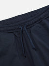 Close-up of the Navy Military Cotton Simple Short, showing the elastic waistband with drawstring. The cotton fabric is smooth. Shot on a white background.
