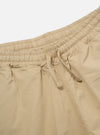 Close-up of the Sand Military Cotton Simple Short, showcasing the elastic waistband with drawstring. The cotton fabric is visible against a plain background.