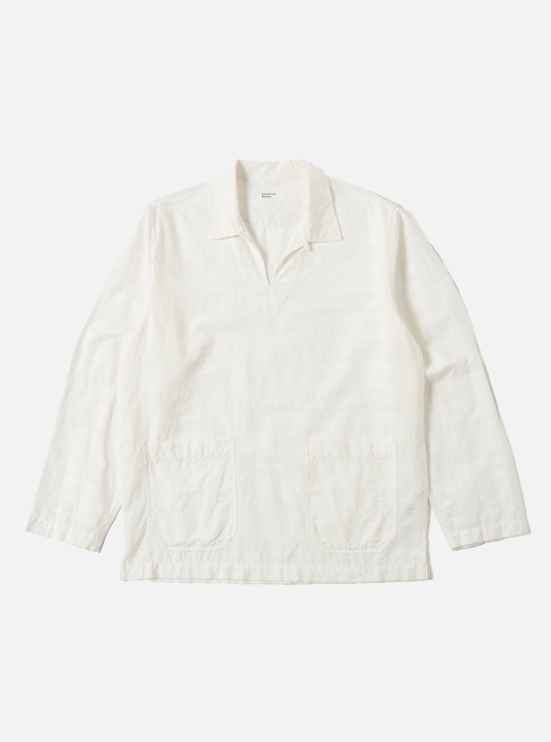 Ecru Deffe Self Stripe Smock Overshirt