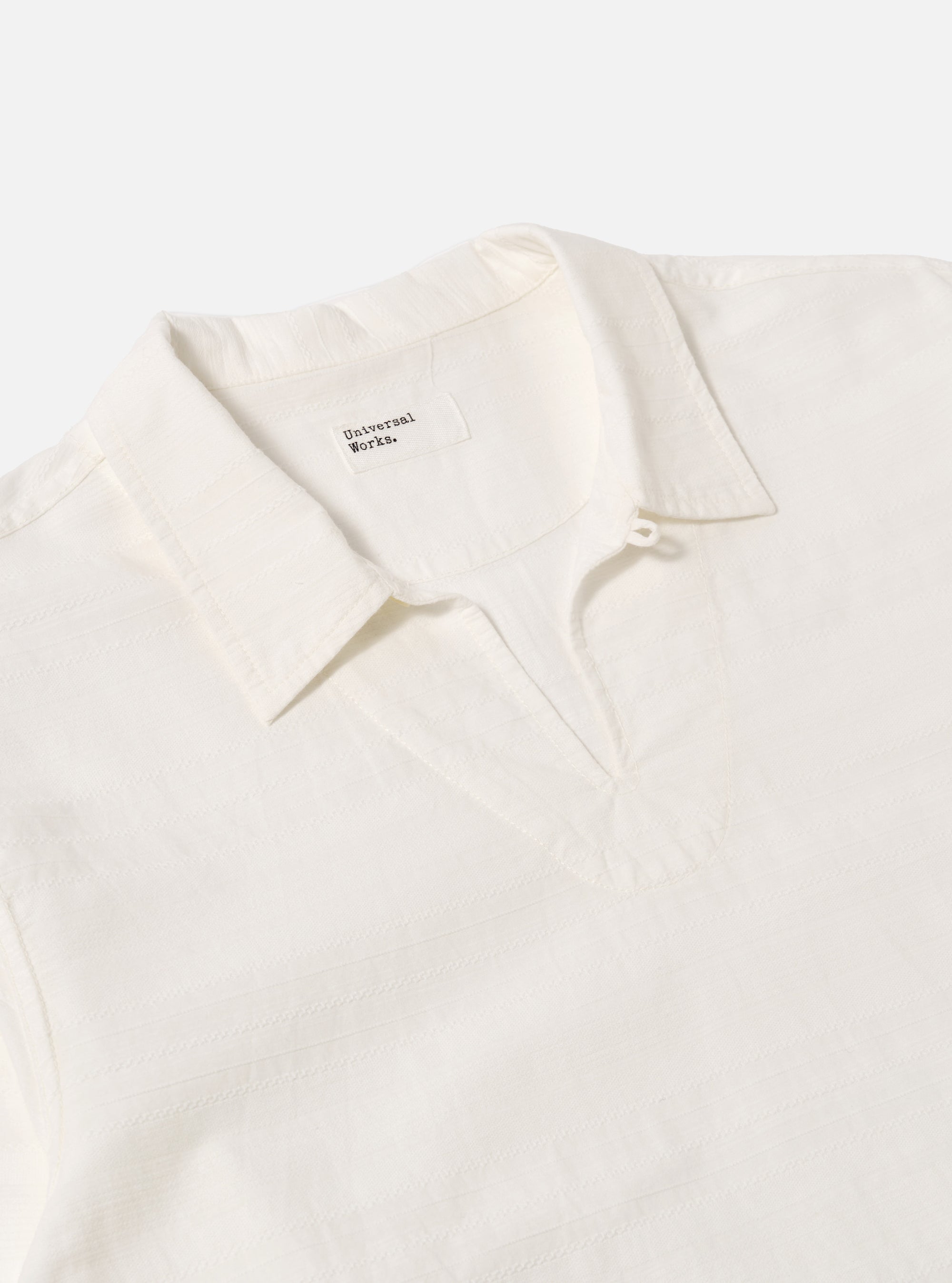 Ecru Deffe Self Stripe Smock Overshirt