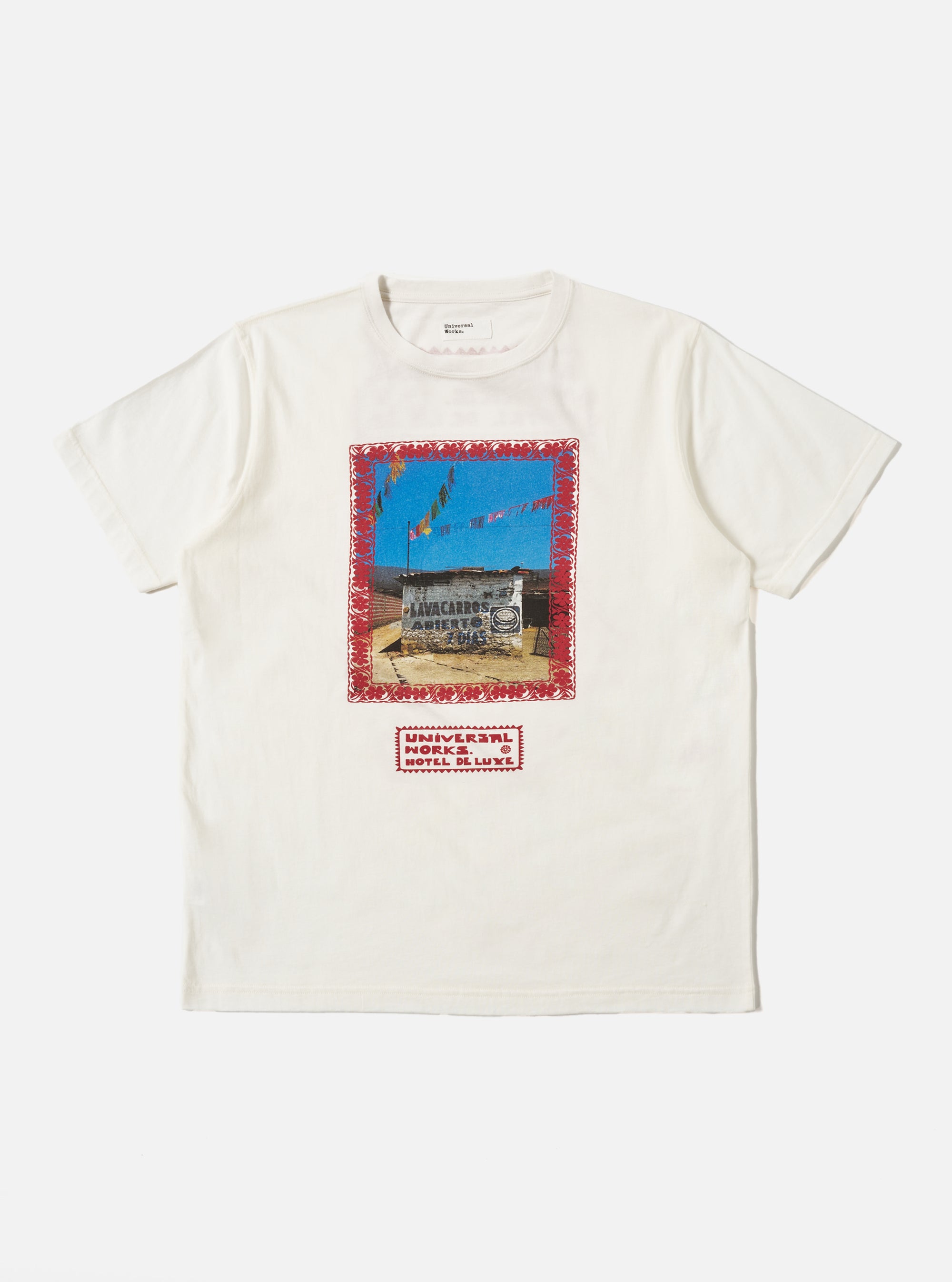 Ecru/Red Single Jersey Pickup Print Tee