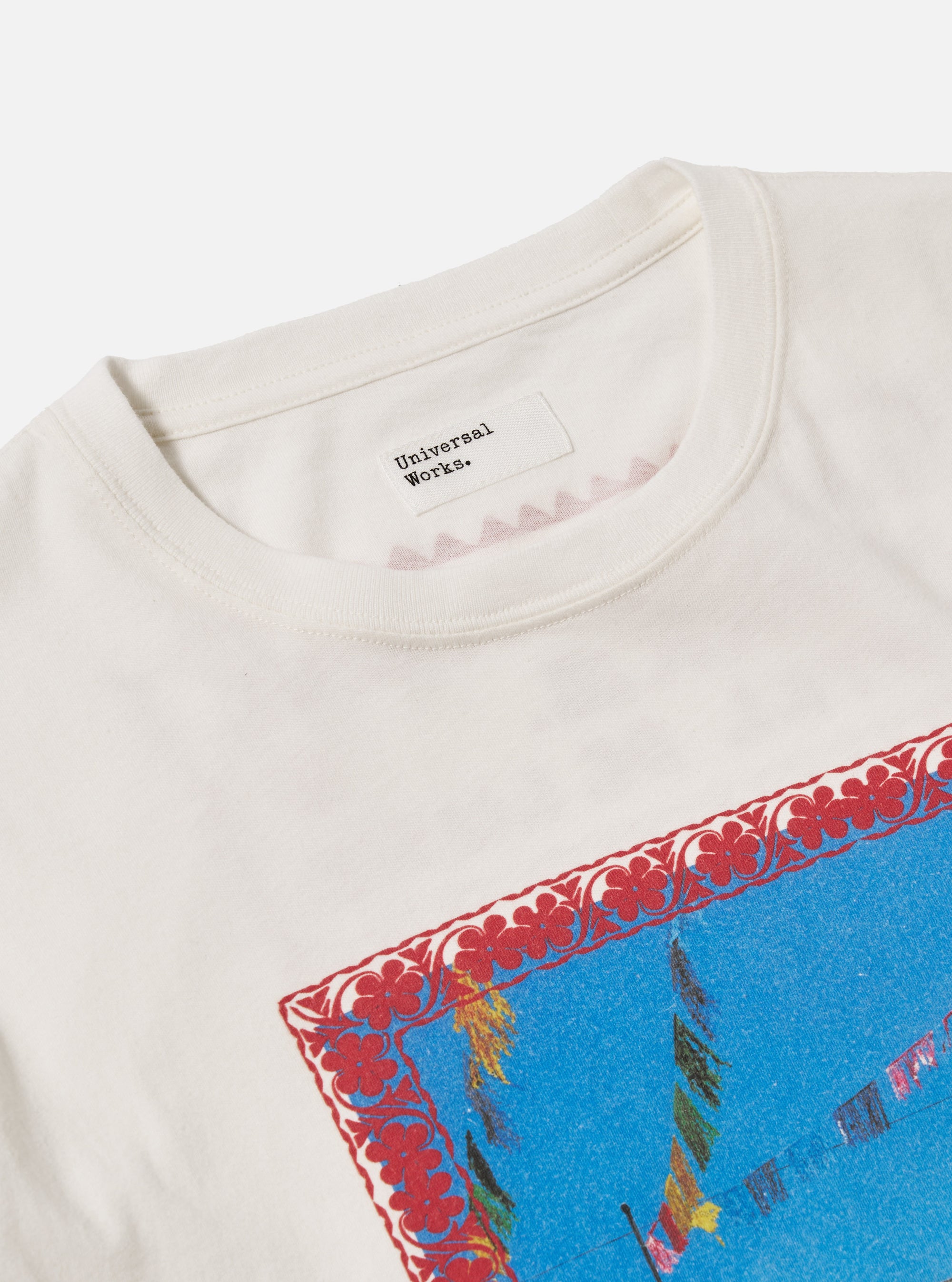 Ecru/Red Single Jersey Pickup Print Tee