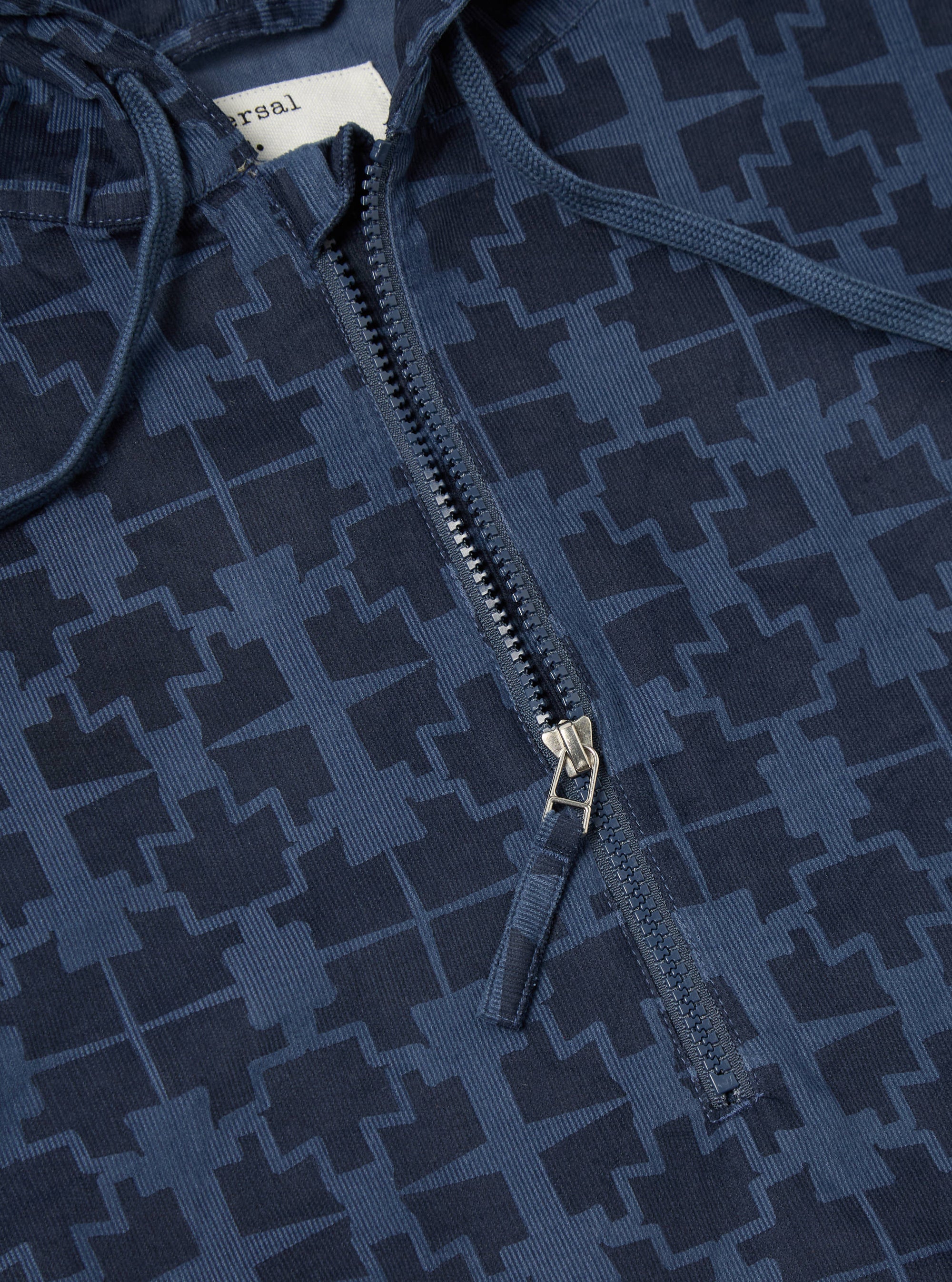 Navy Mitla Print Cord Liam Jacket