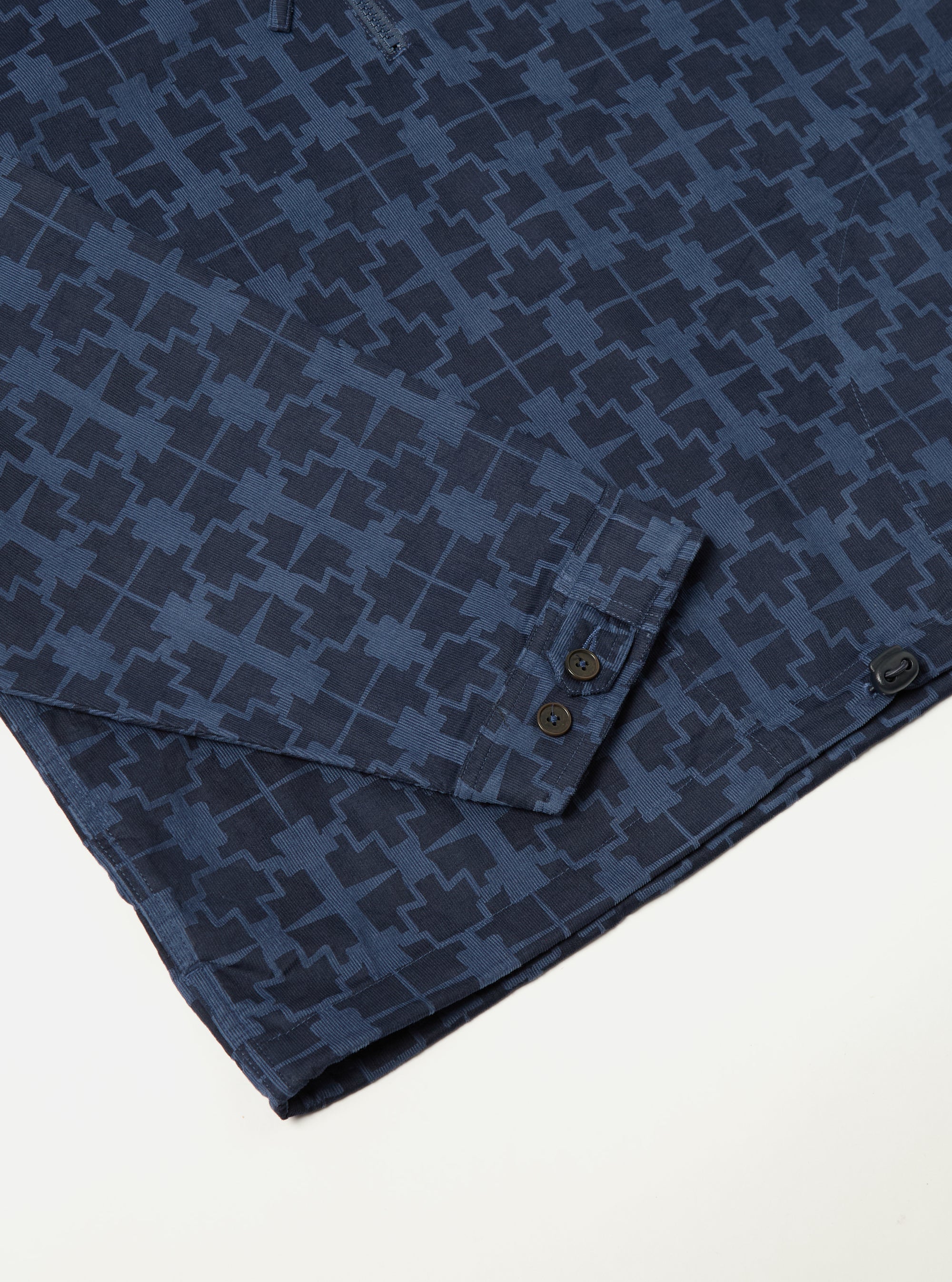 Navy Mitla Print Cord Liam Jacket