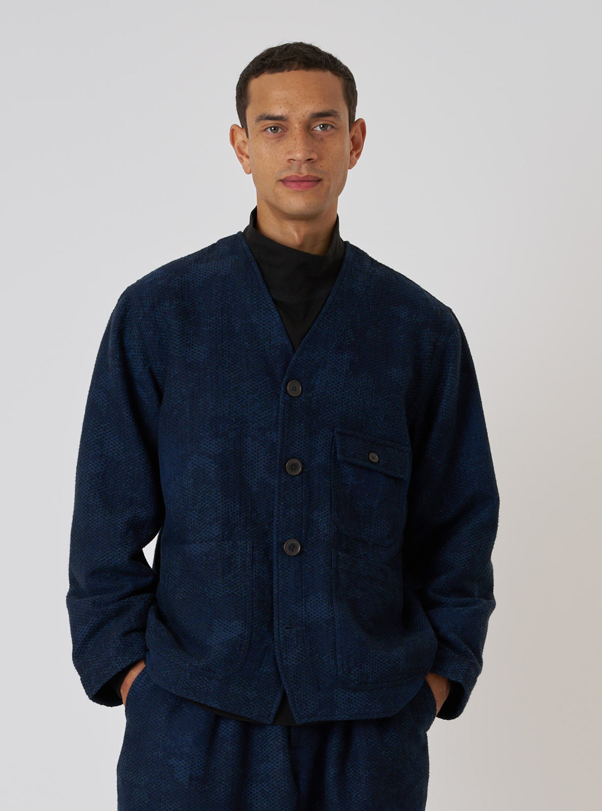 Black/Indigo Denim Camo Cabin Jacket