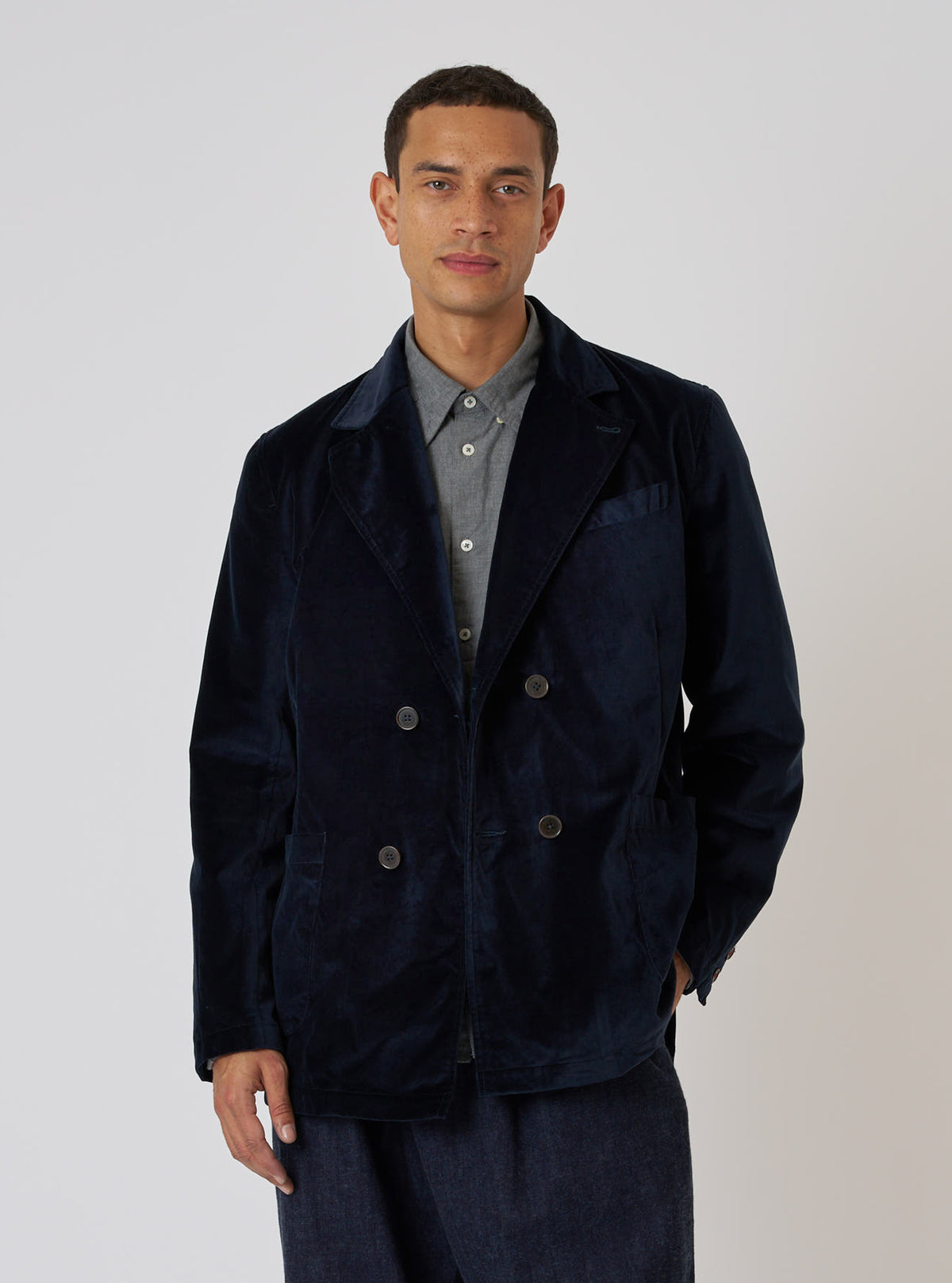 Navy Velveteen Manor Jacket