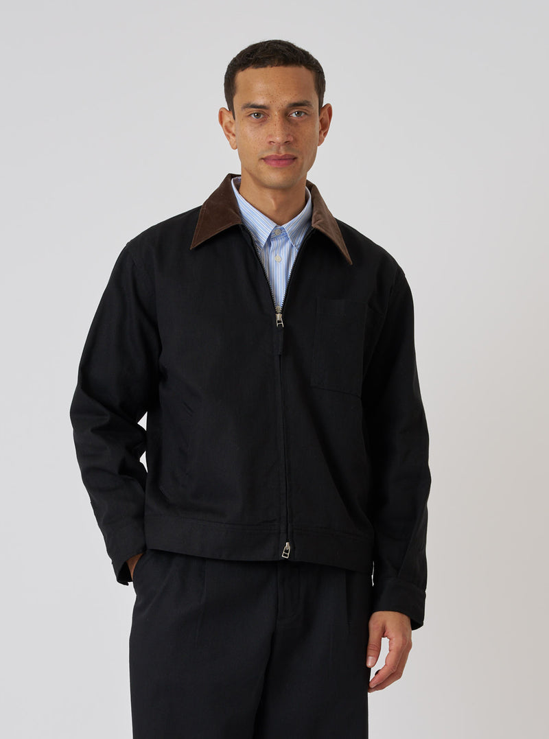 Black Works Twill Rose Bowl Jacket