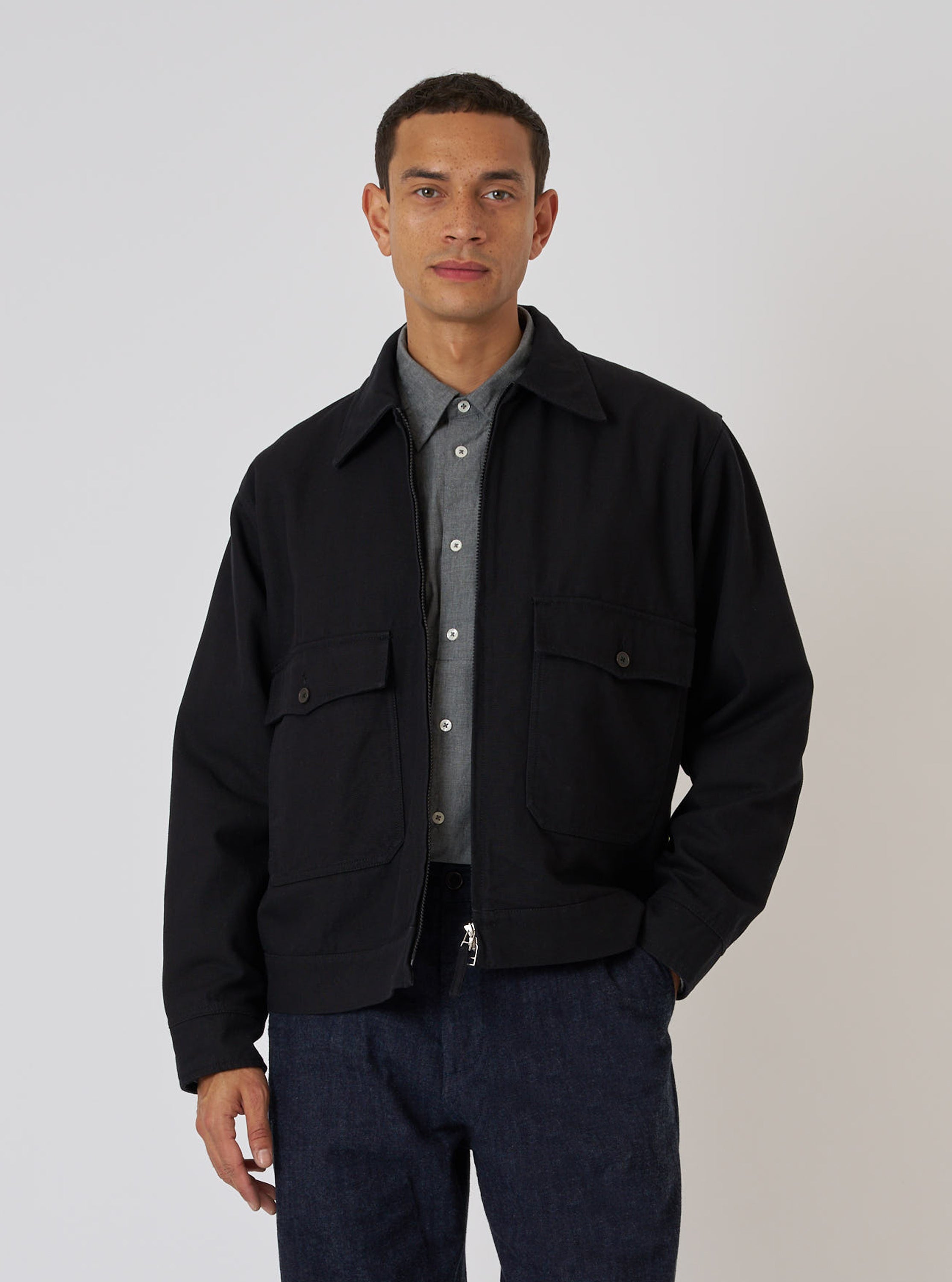Men's Black Organic Canvas S130 Jacket – Universal Works