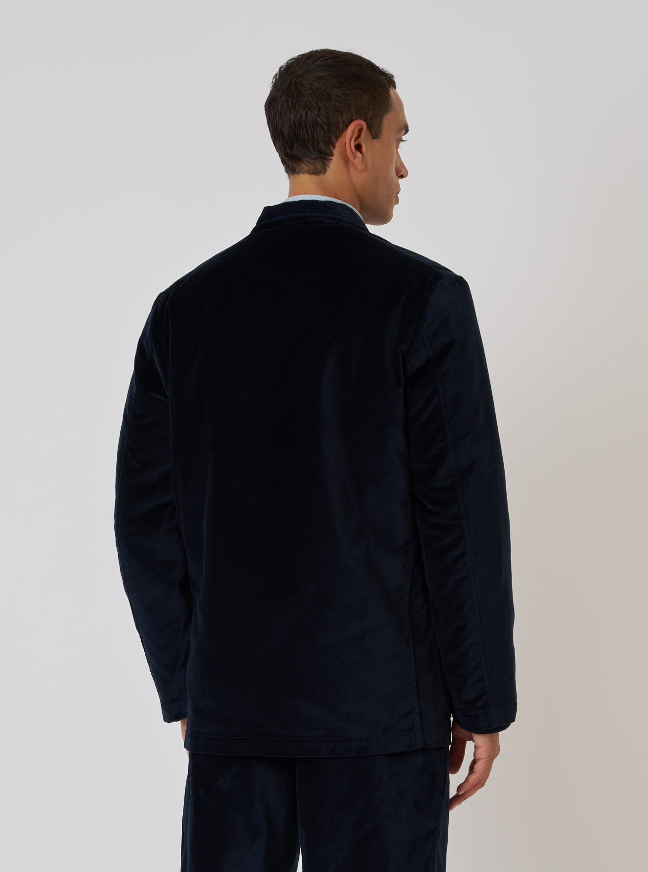 Men's Navy Velveteen Two Button Jacket – Universal Works
