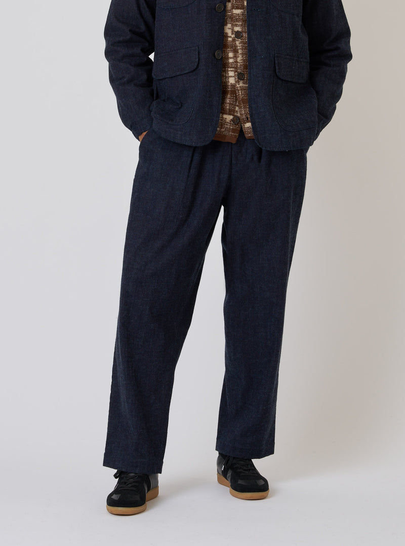 Indigo Brushed Denim Oxford Pant