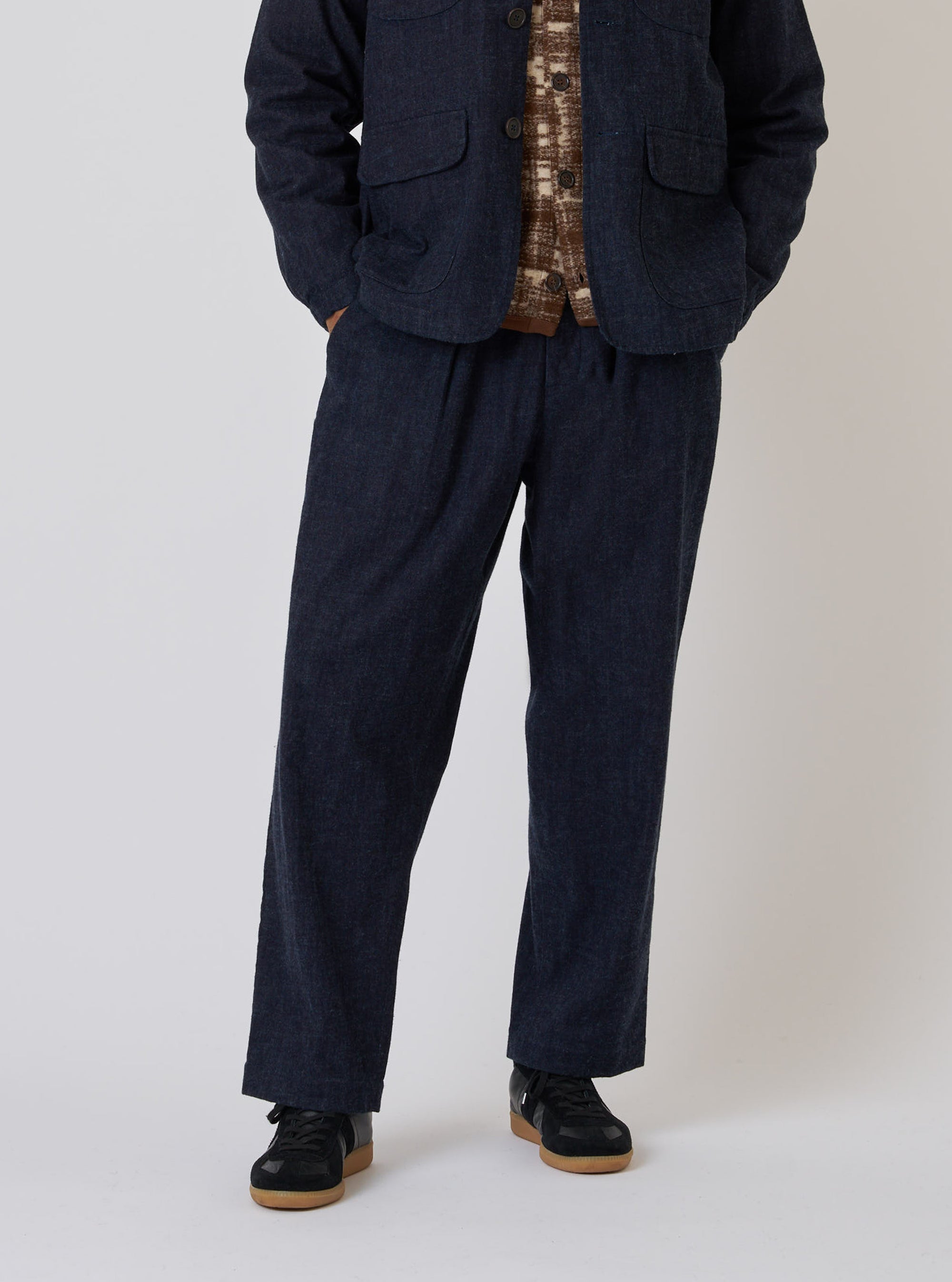 Indigo Brushed Denim Oxford Pant