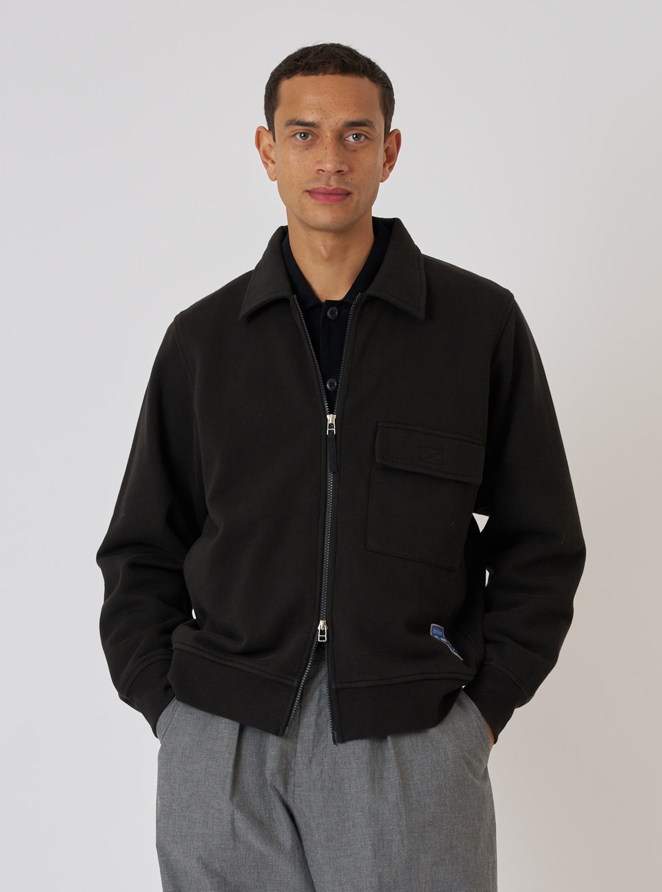 Men's Black Brush Back Sweat Tyler Sweat Jacket – Universal Works