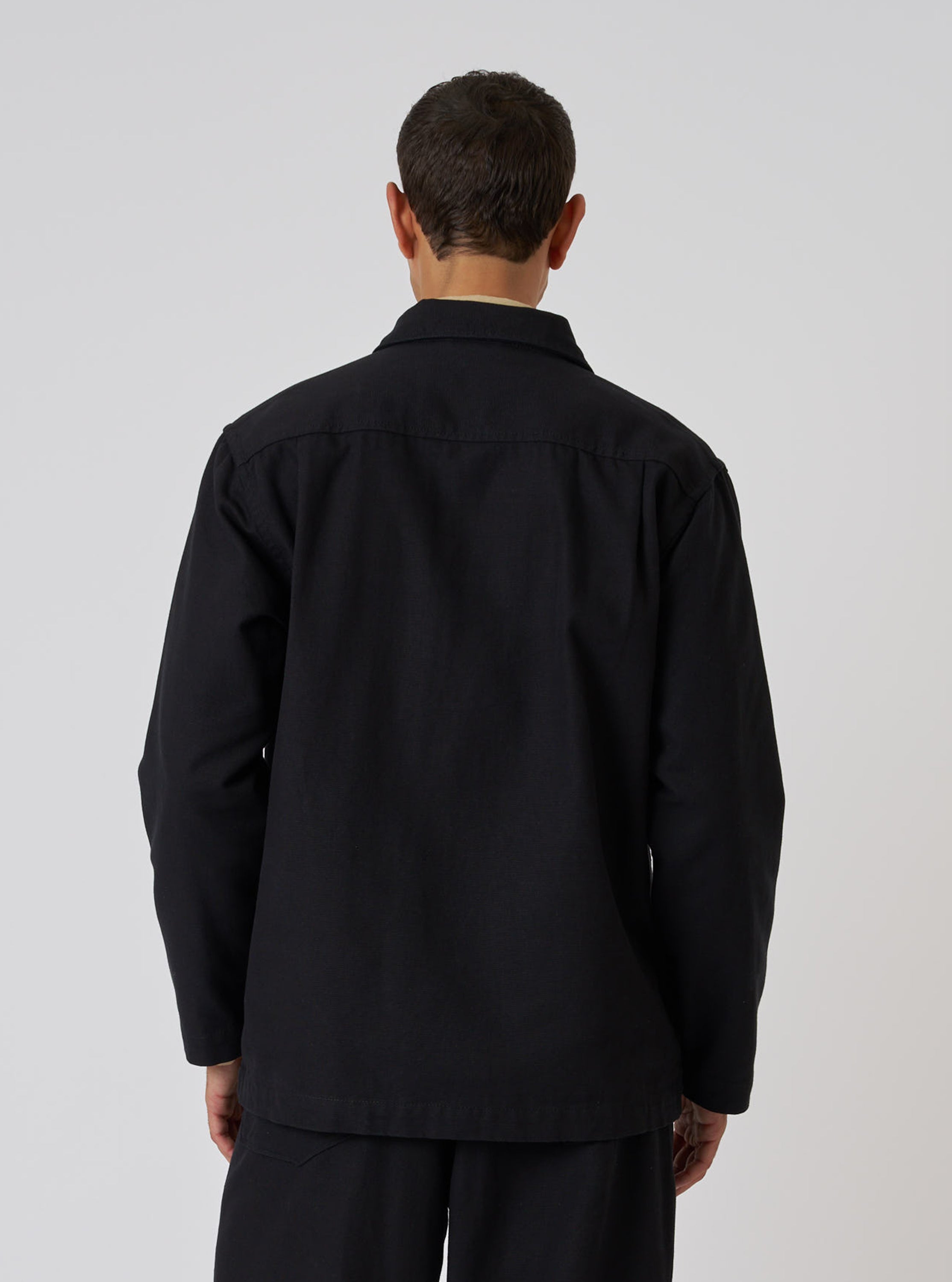 Men's Black Organic Canvas Dockside Overshirt – Universal Works