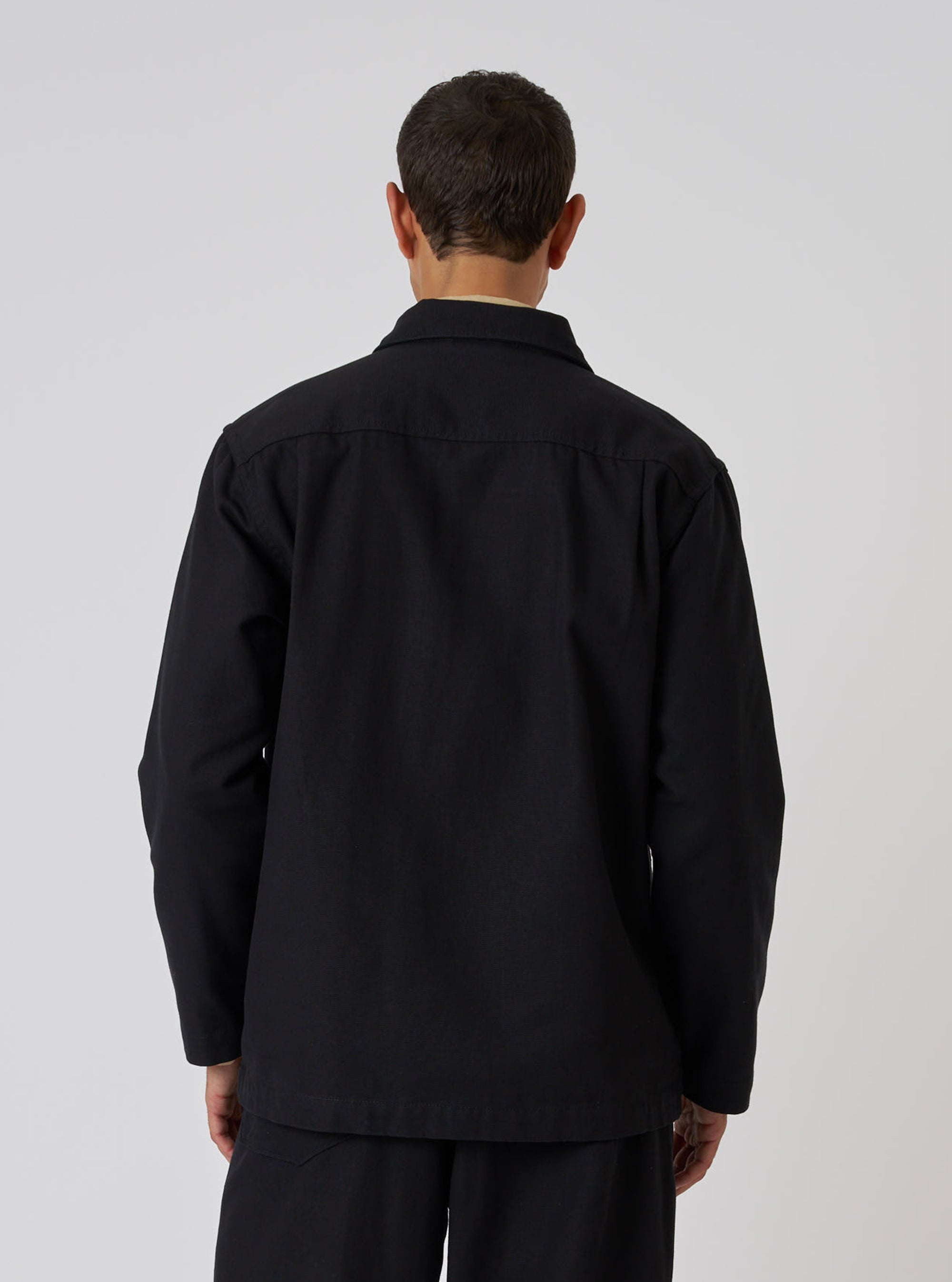 Black Organic Canvas Dockside Overshirt