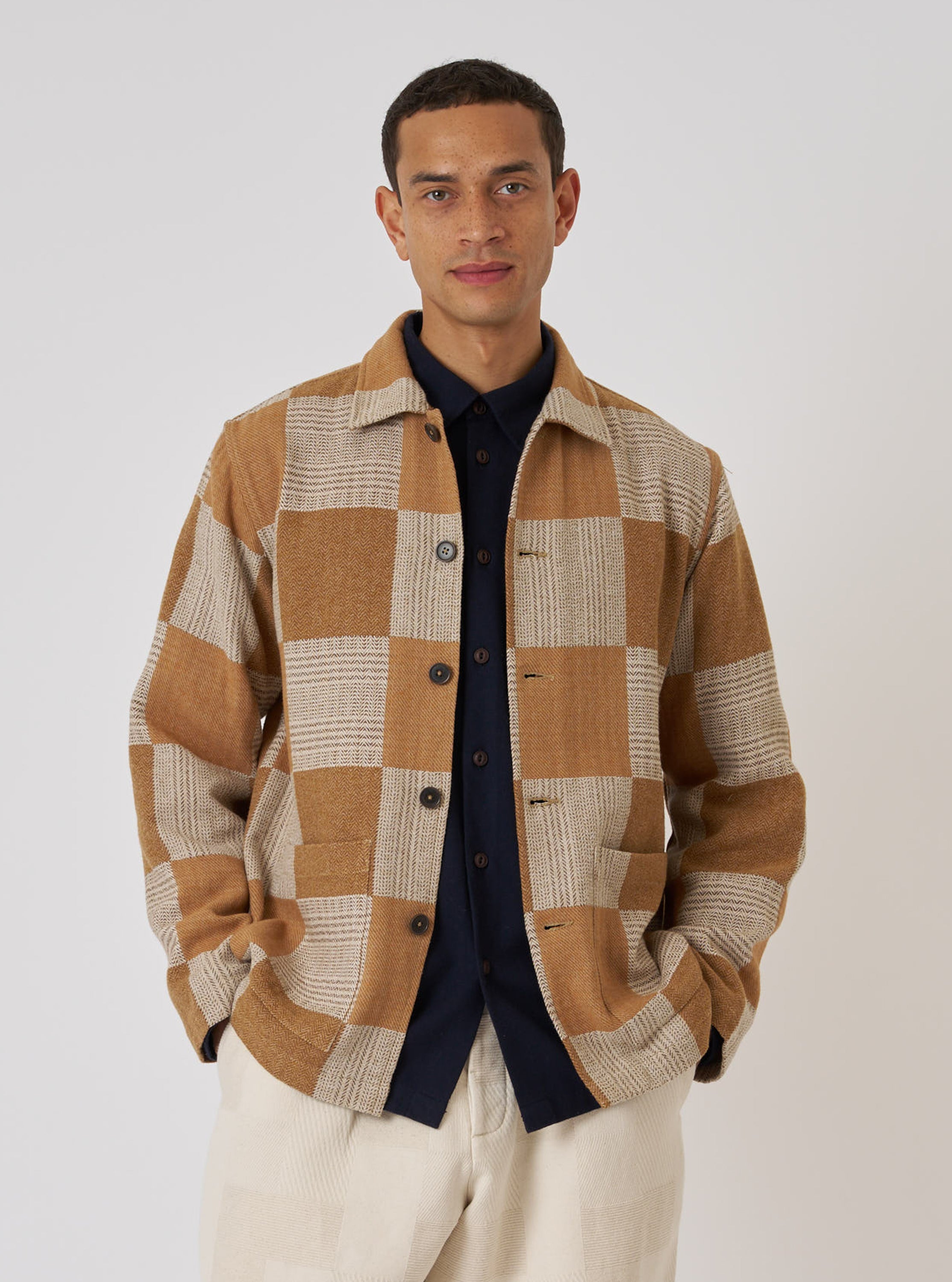 Men's Sand Japanese Patchwork Easy Jacket – Universal Works