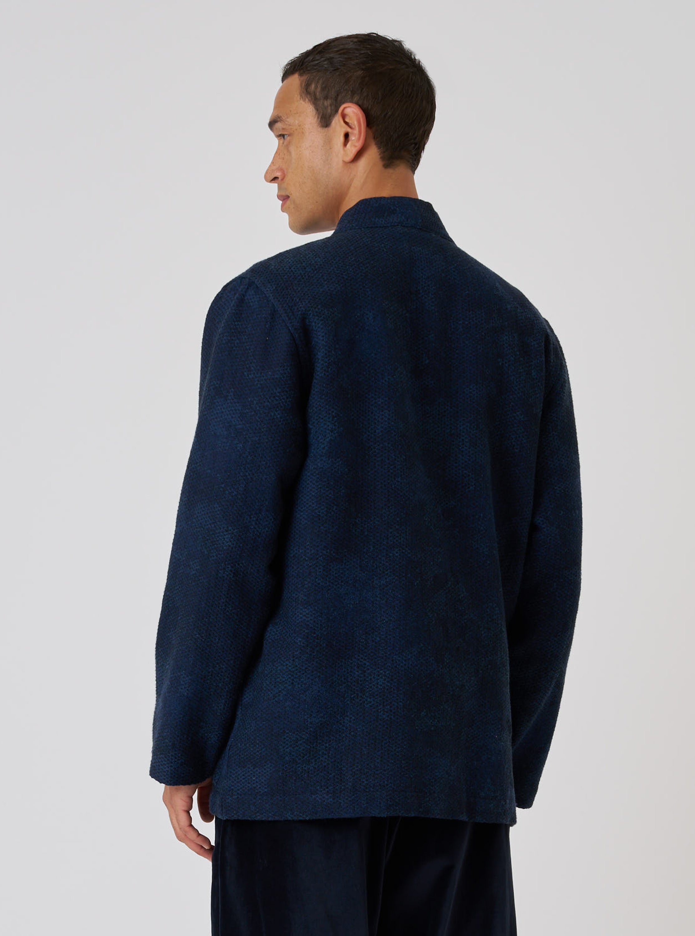 Men's Black/Indigo Camo Denim Kyoto Kimono Work Jacket – Universal