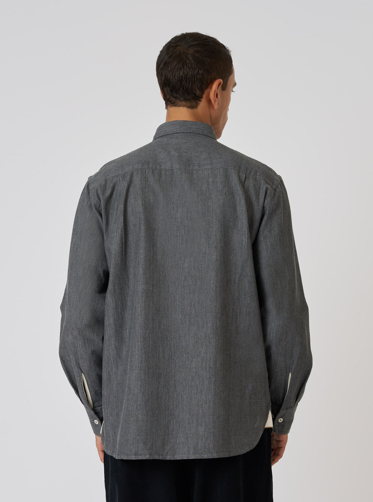 Charcoal Brushed Organic Cotton Square Pocket Shirt