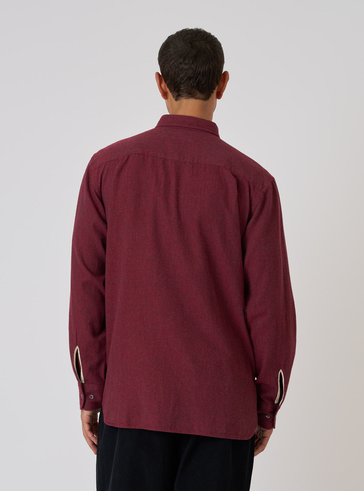 Red Brushed Marl Twill Square Pocket Shirt